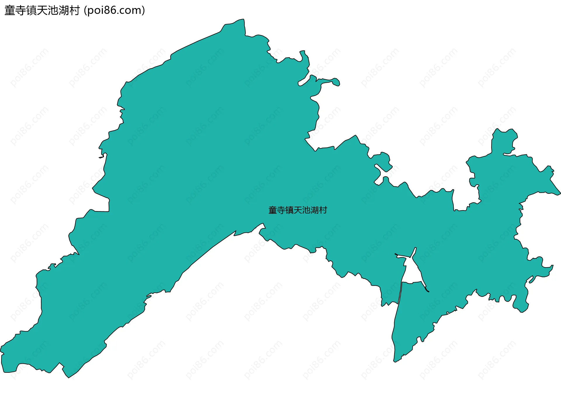 童寺镇天池湖村边界地图