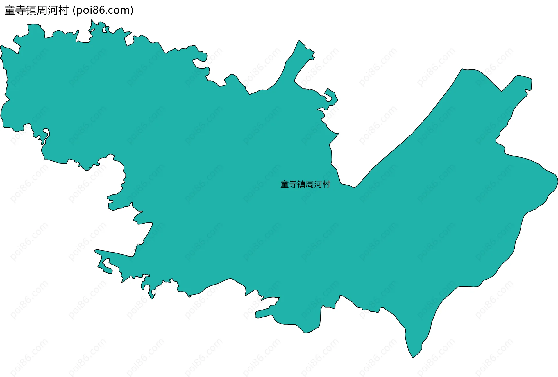 童寺镇周河村边界地图