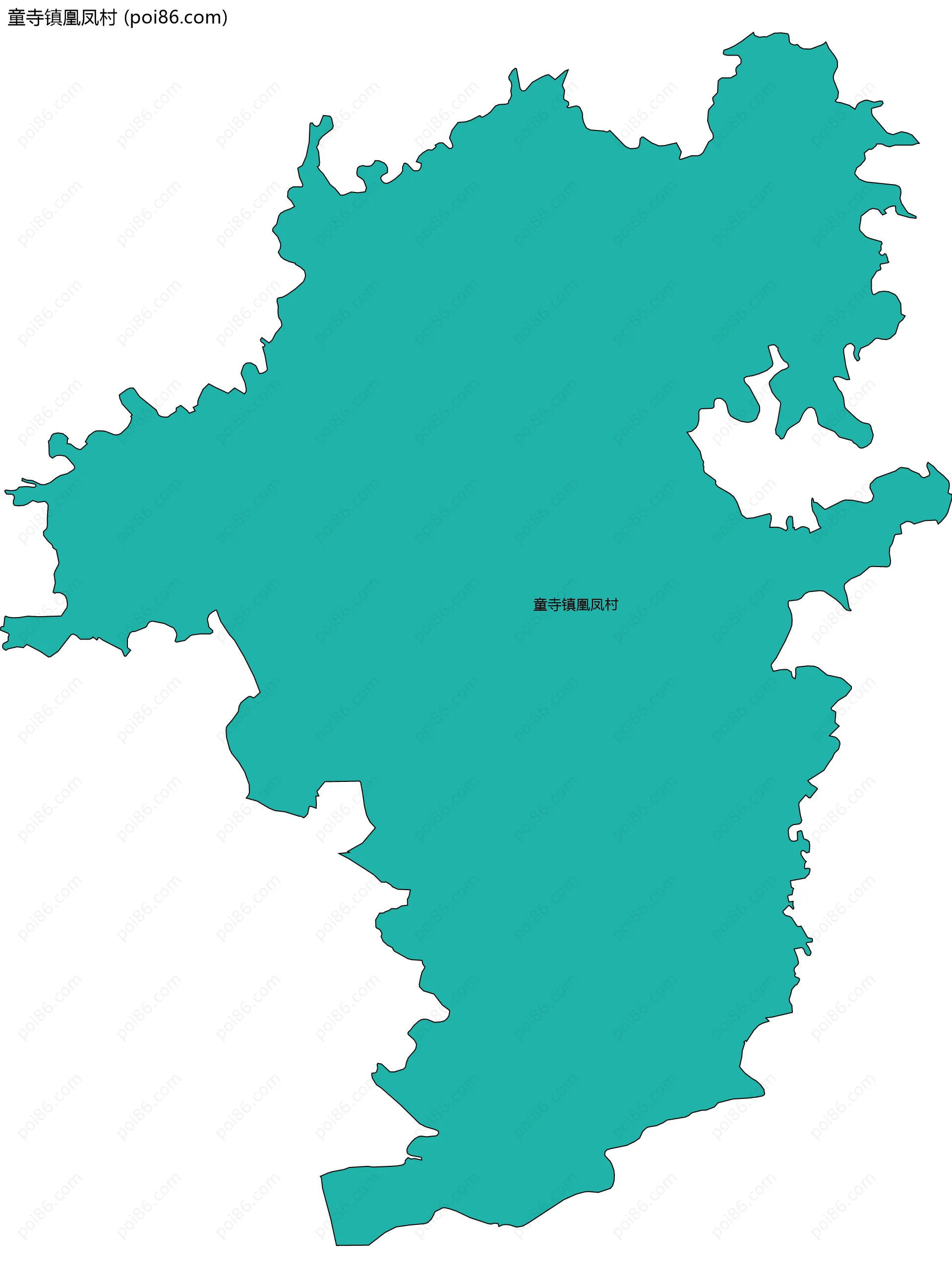 童寺镇凰凤村边界地图