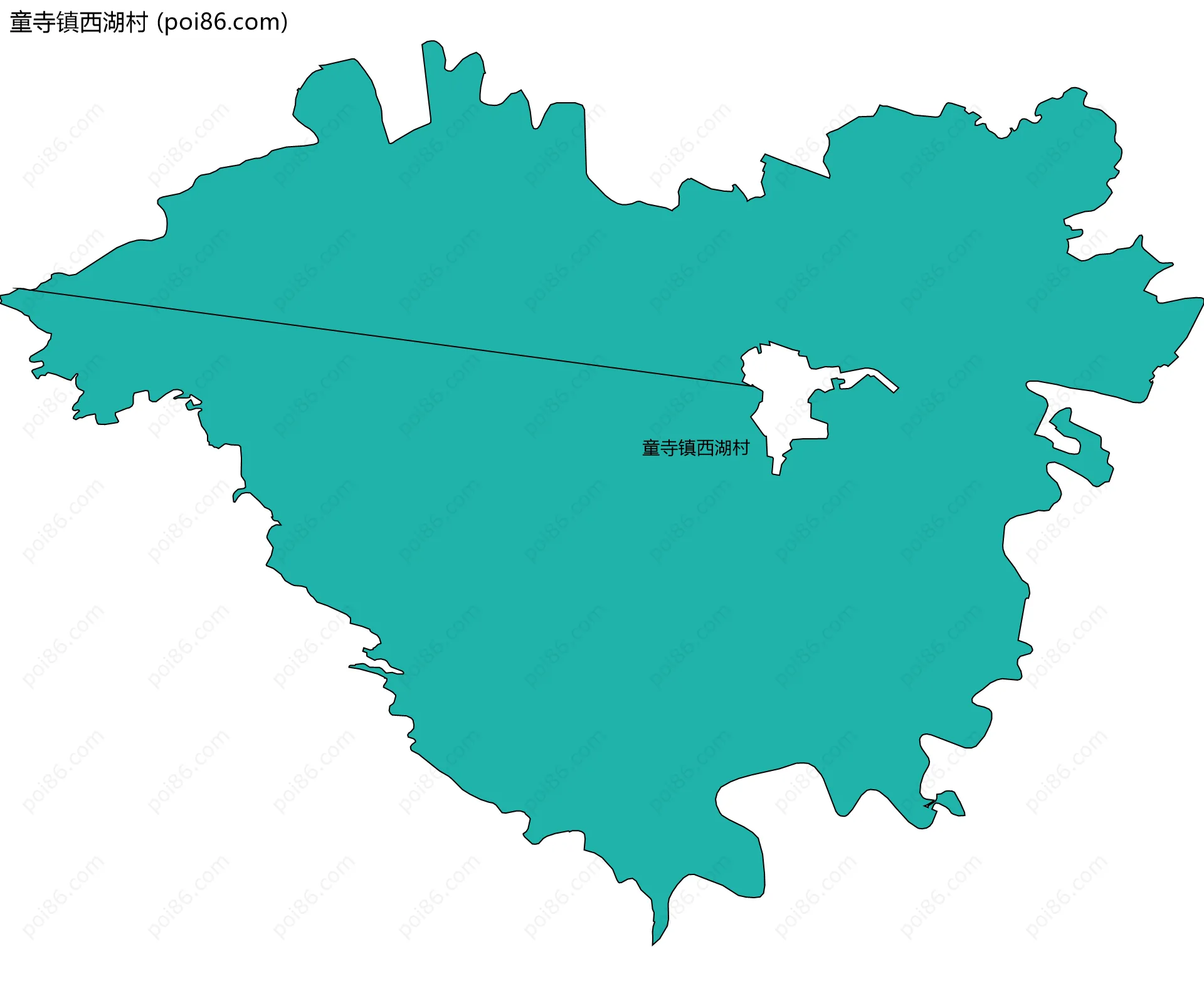 童寺镇西湖村边界地图