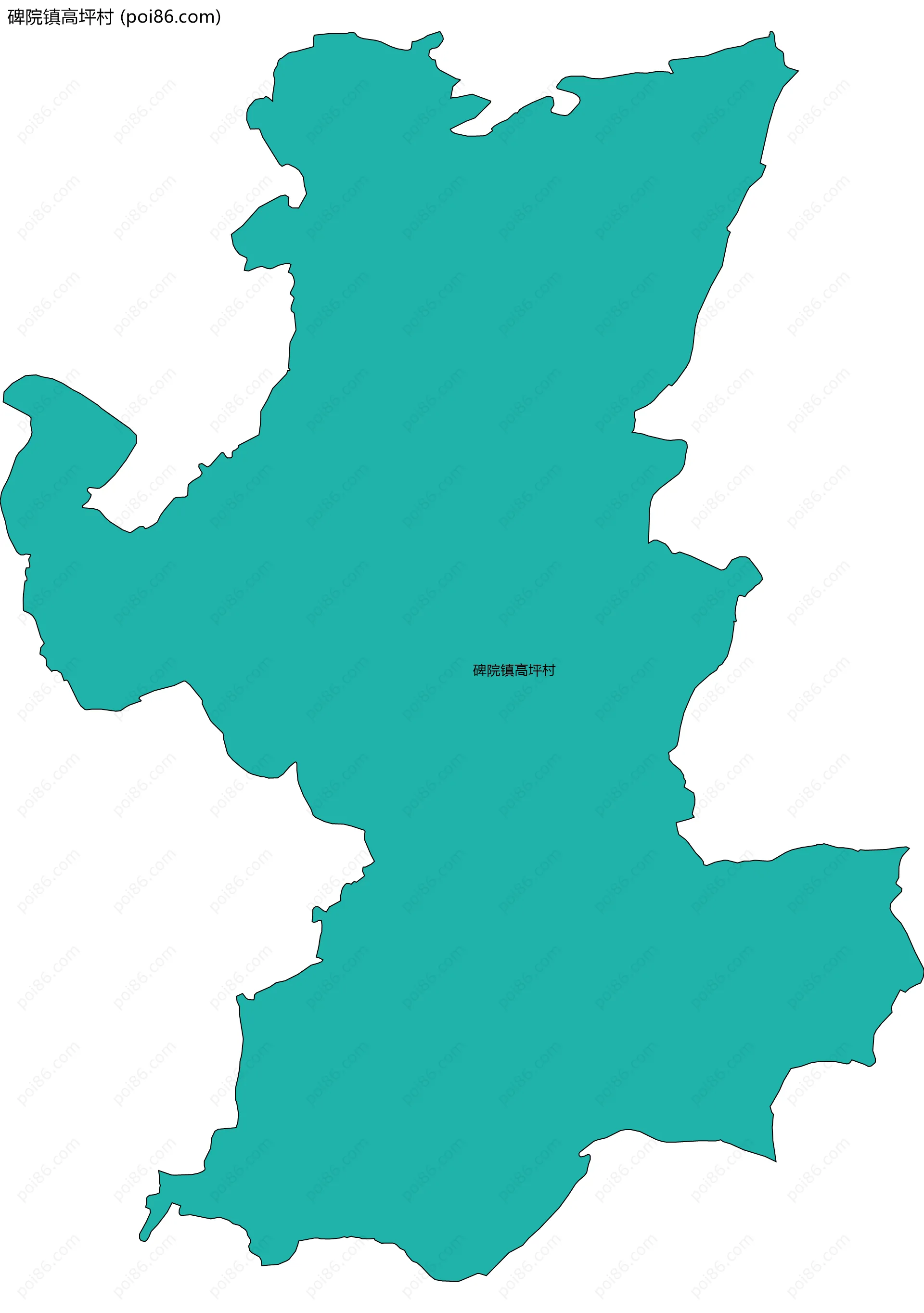 碑院镇高坪村边界地图