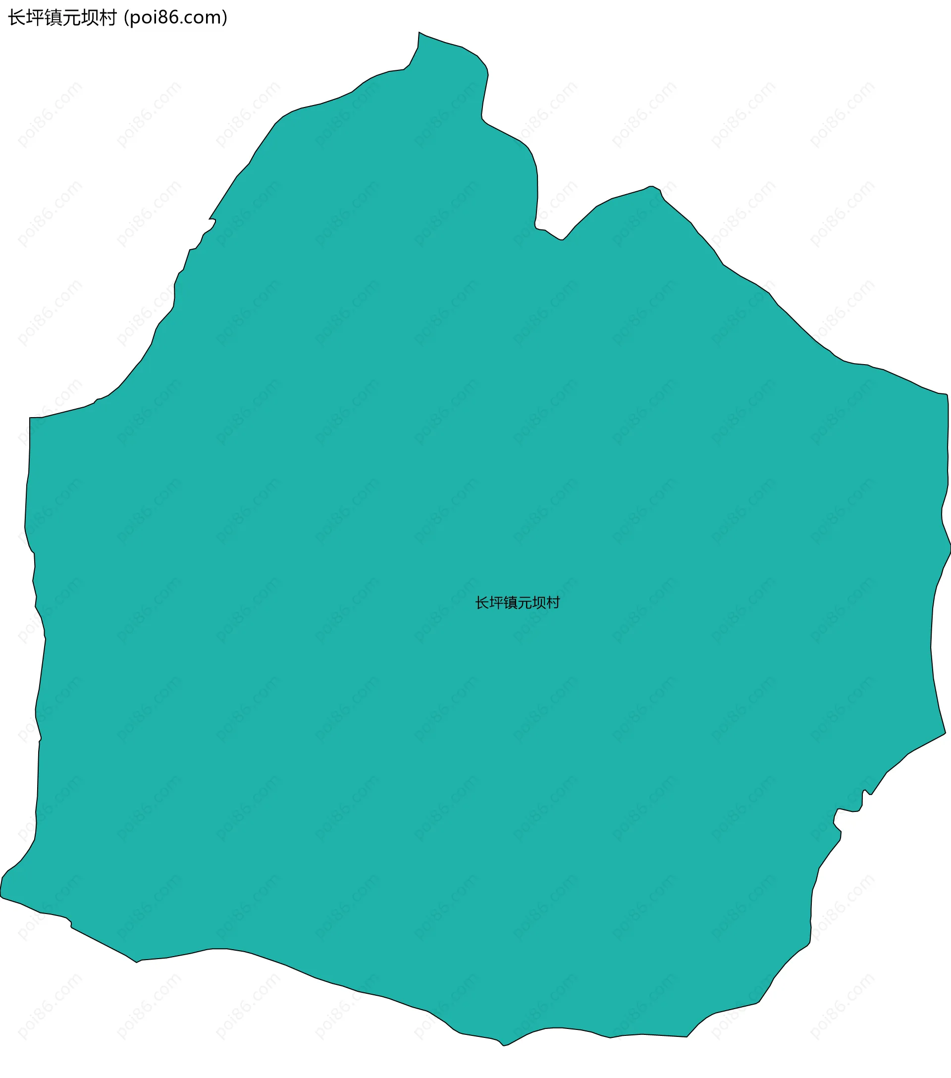 长坪镇元坝村边界地图