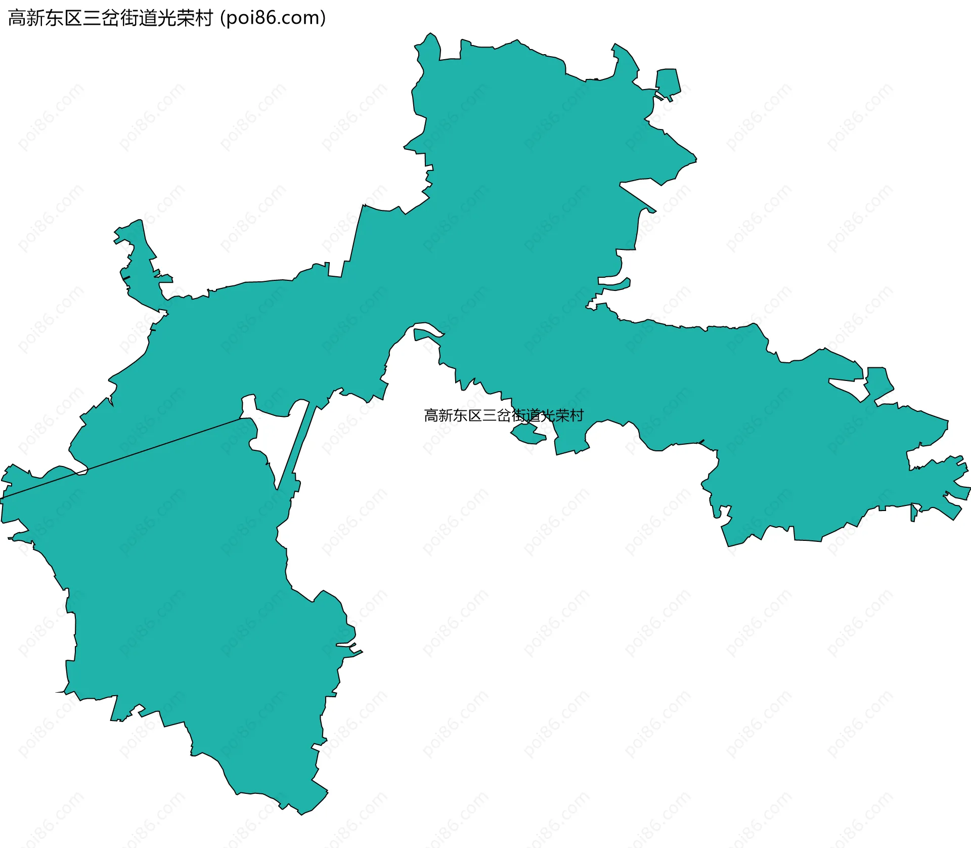 高新东区三岔街道光荣村边界地图