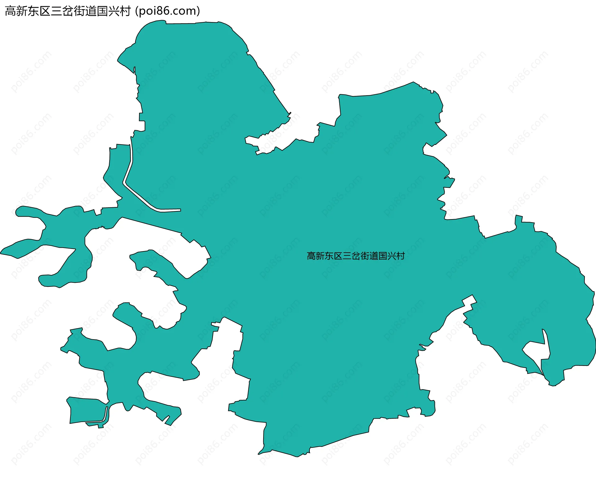 高新东区三岔街道国兴村边界地图