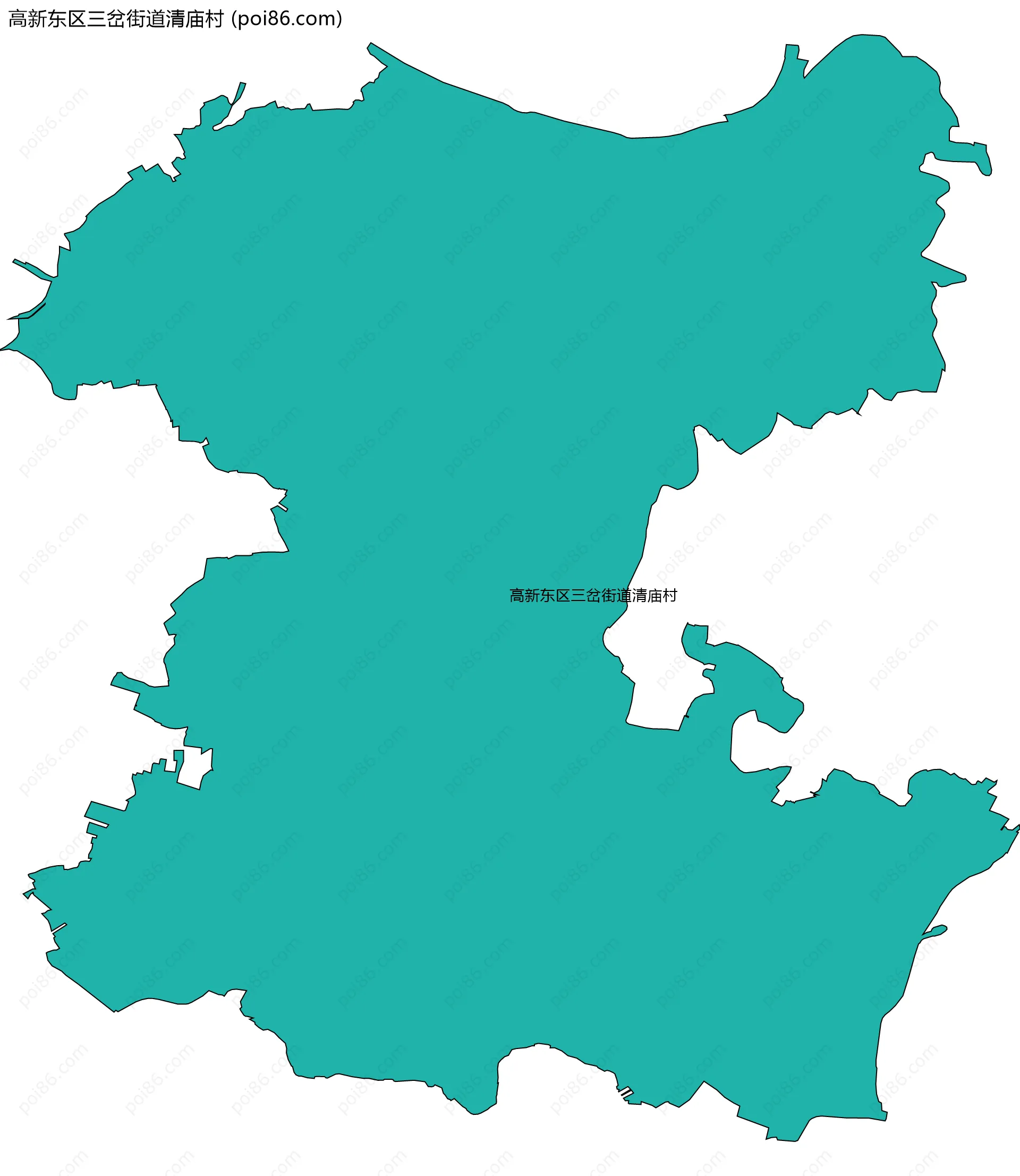 高新东区三岔街道清庙村边界地图