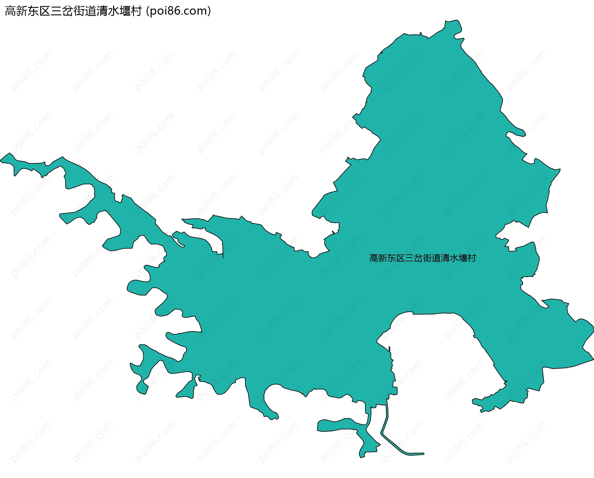 高新东区三岔街道清水堰村边界地图