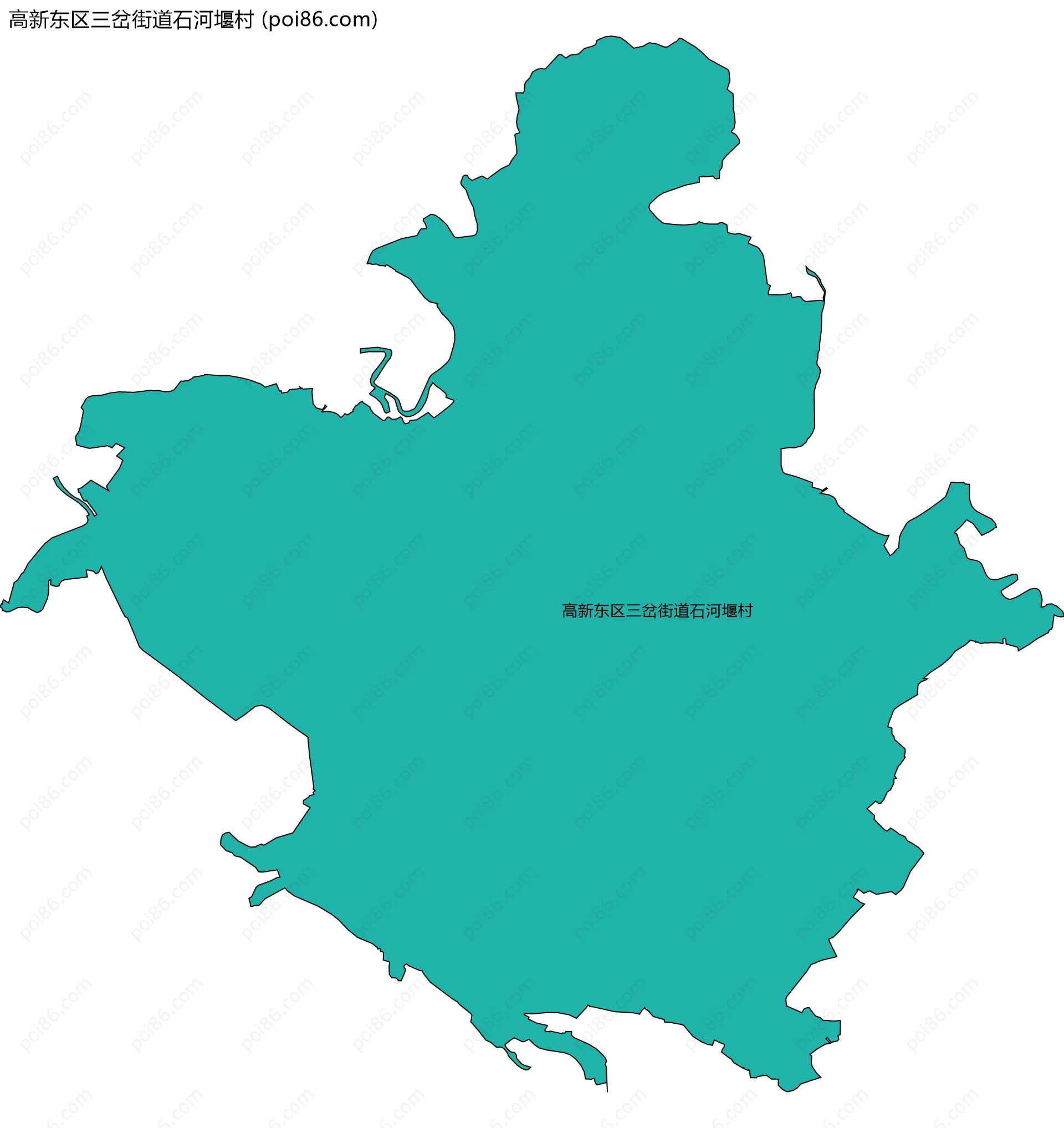 高新东区三岔街道石河堰村边界地图