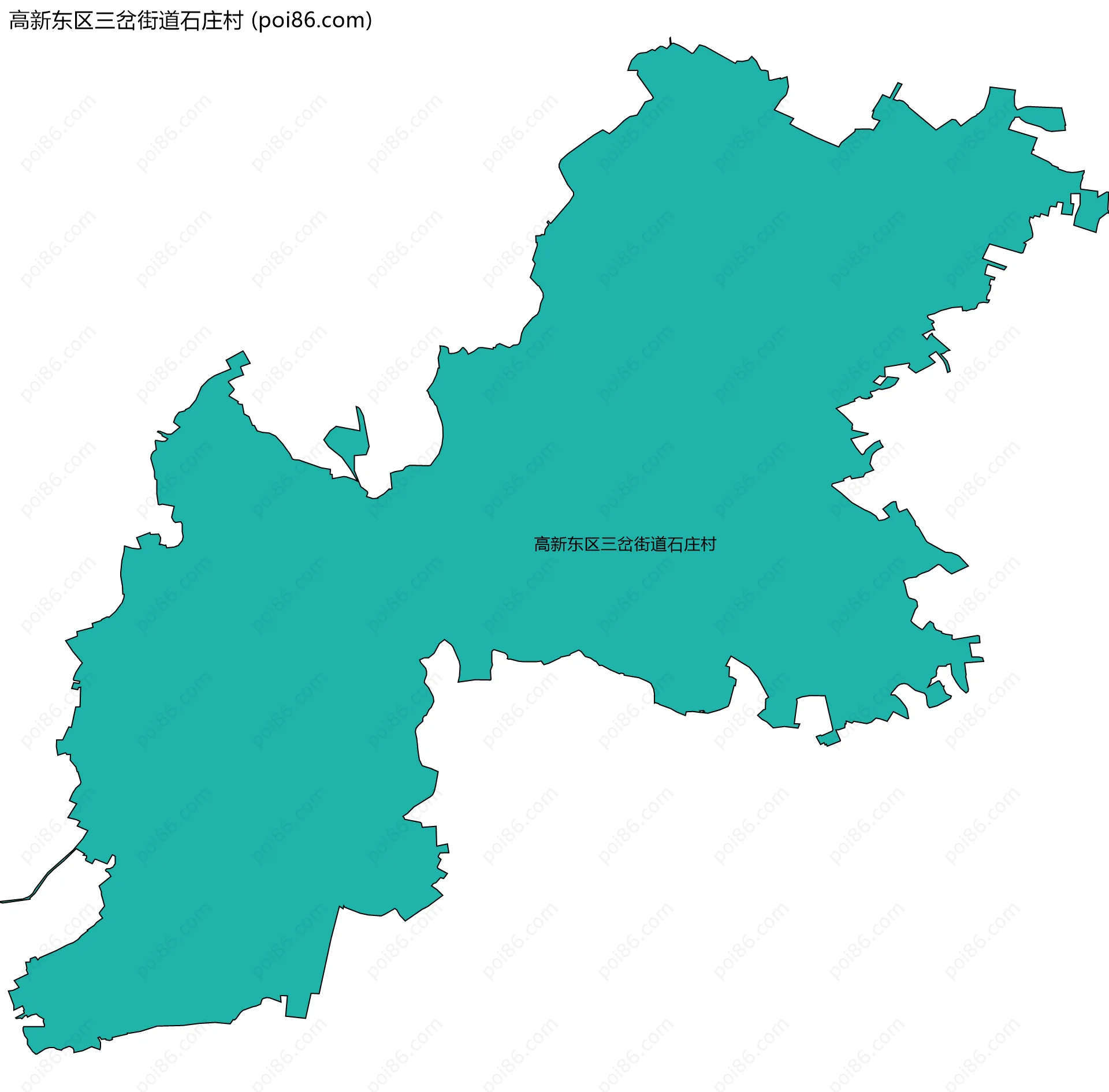 高新东区三岔街道石庄村边界地图