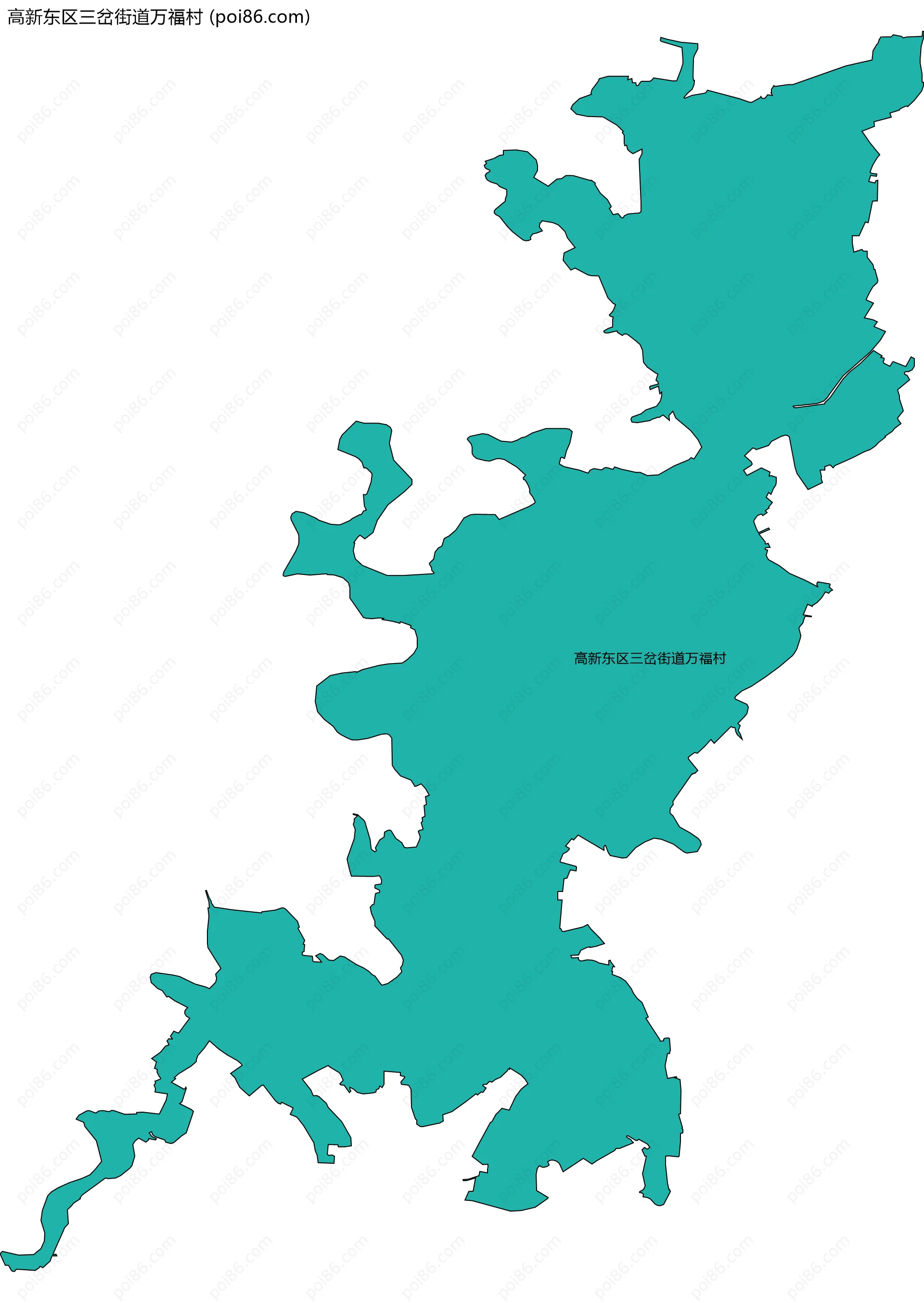 高新东区三岔街道万福村边界地图