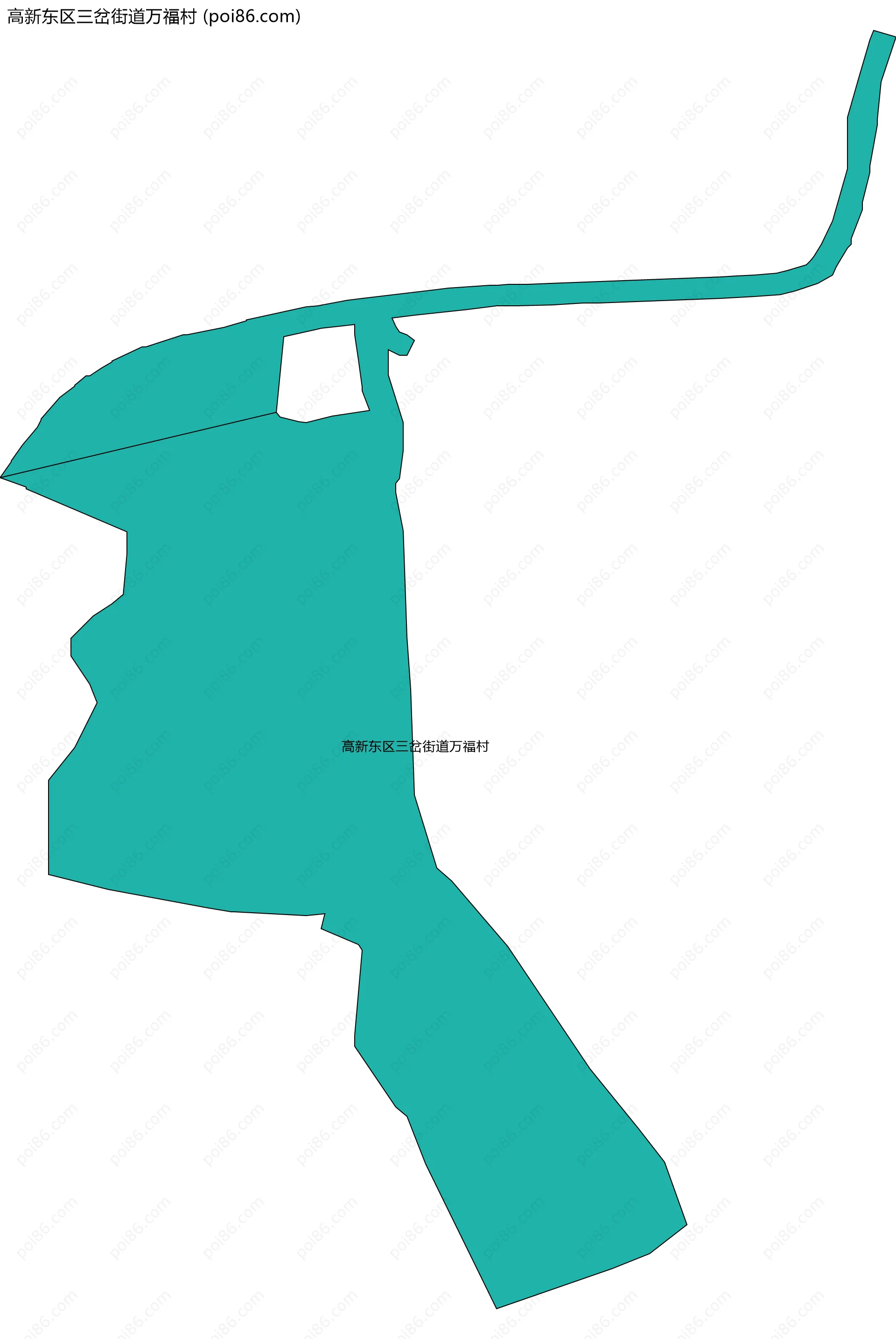 高新东区三岔街道万福村边界地图