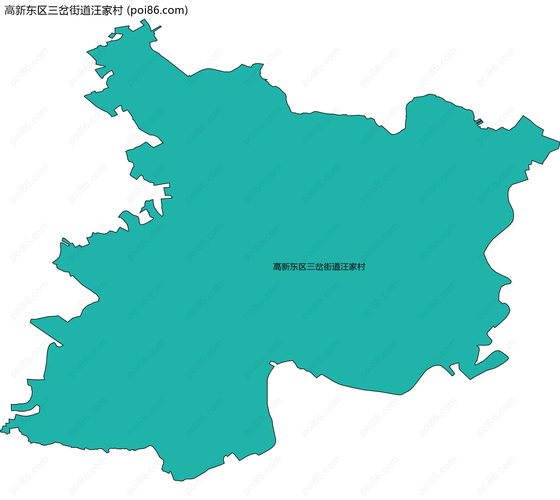 高新东区三岔街道汪家村边界地图