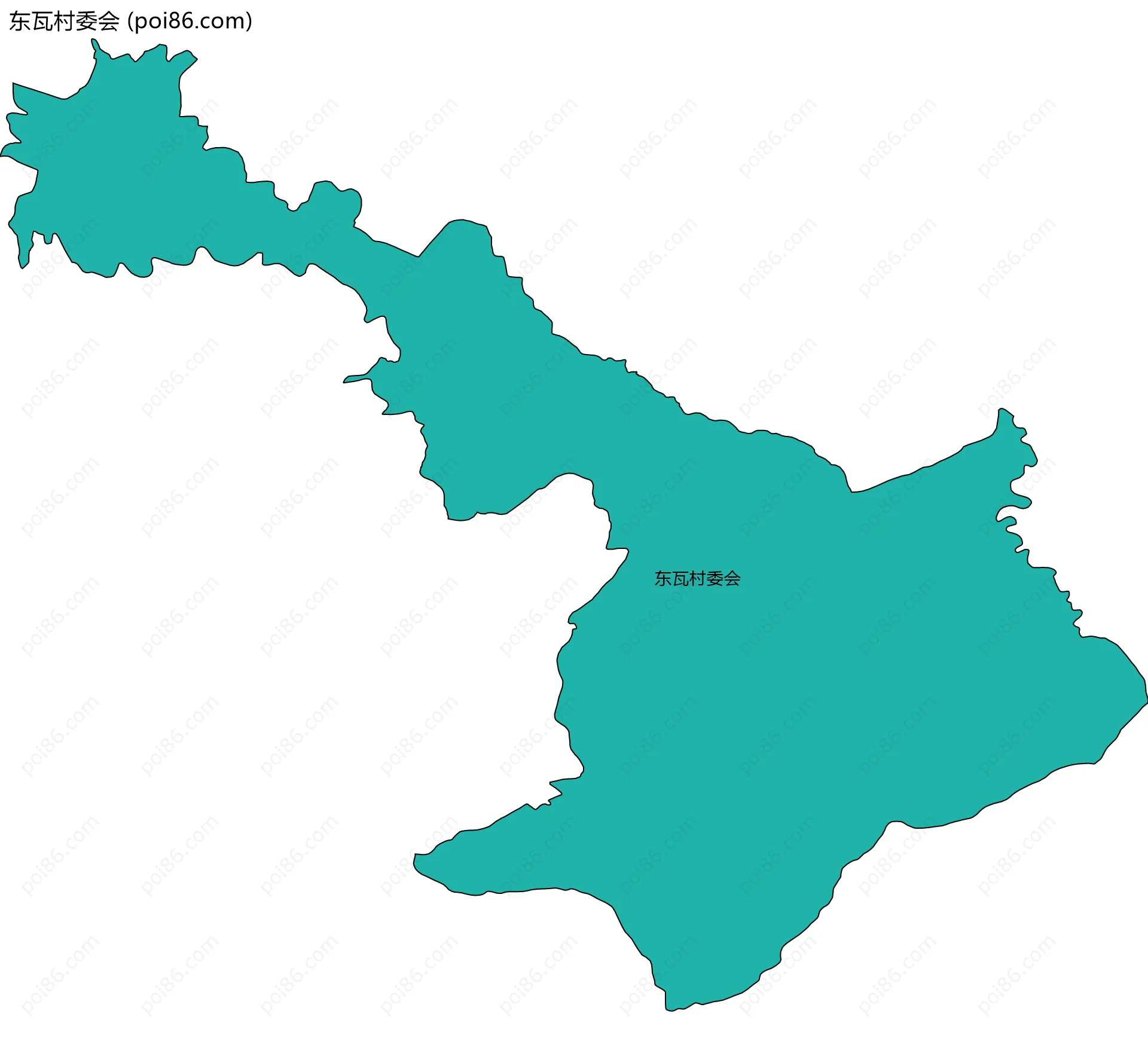 东瓦村委会边界地图
