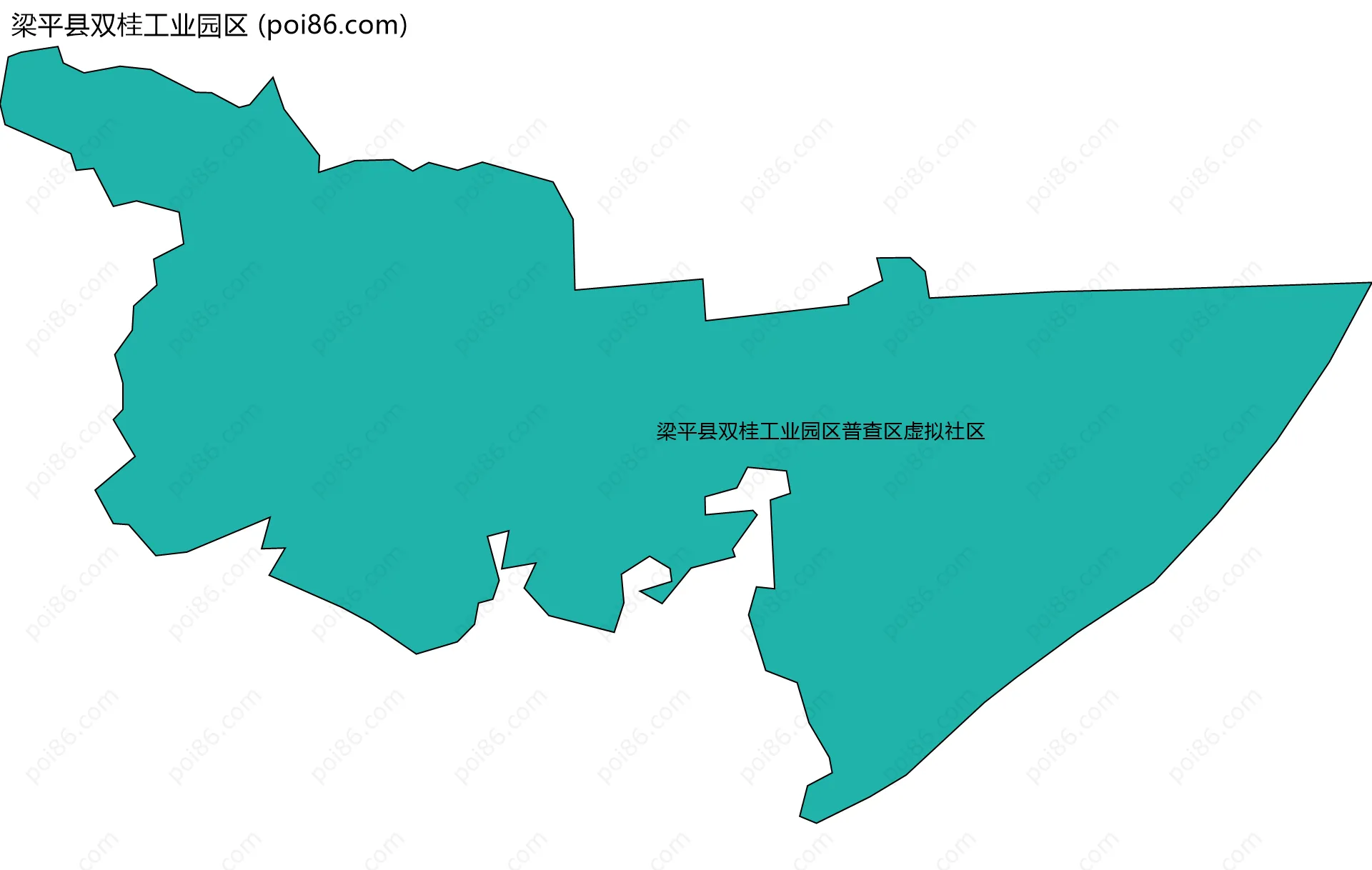 梁平县双桂工业园区边界地图(五级行政区划)