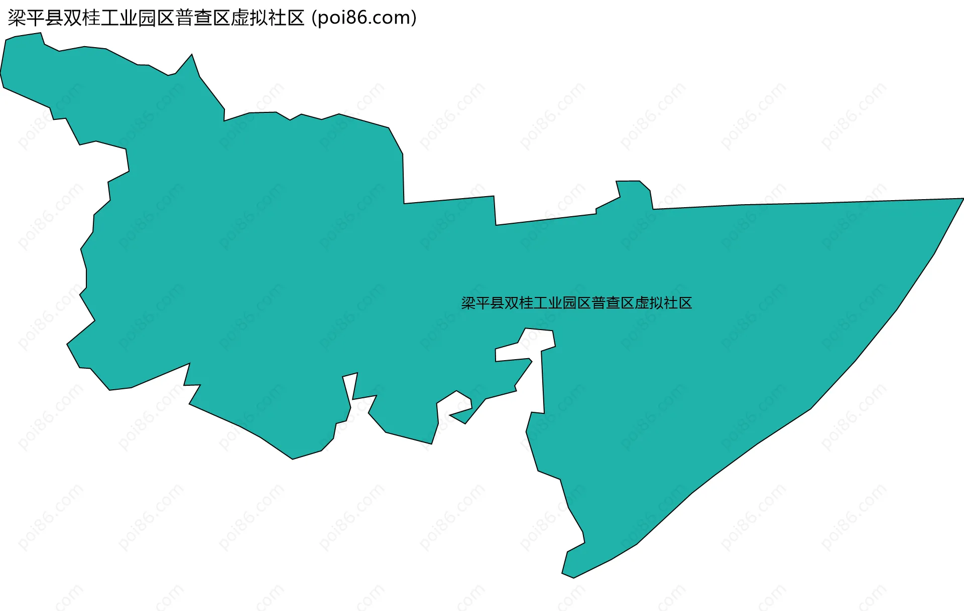 梁平县双桂工业园区普查区虚拟社区边界地图