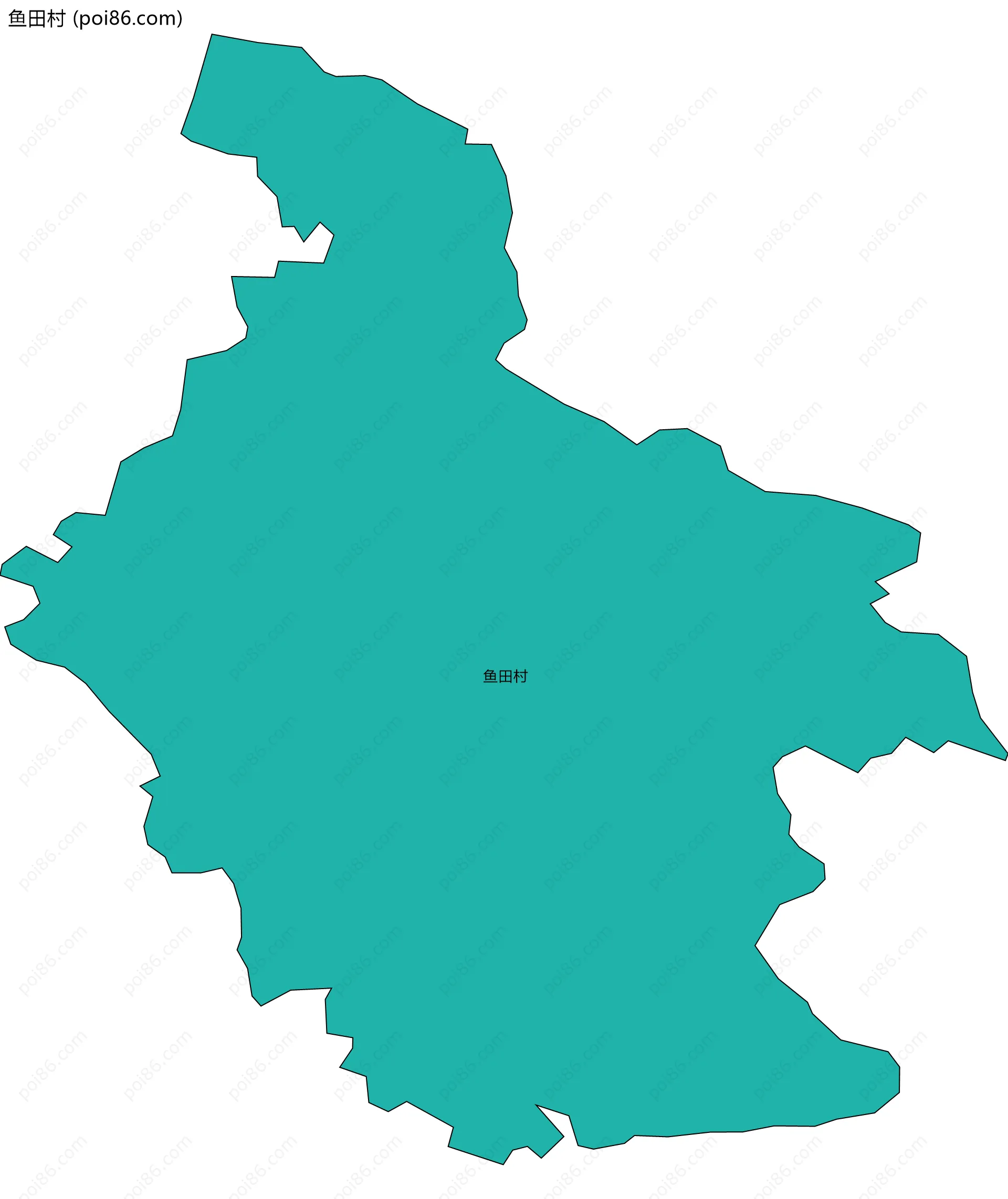 鱼田村边界地图