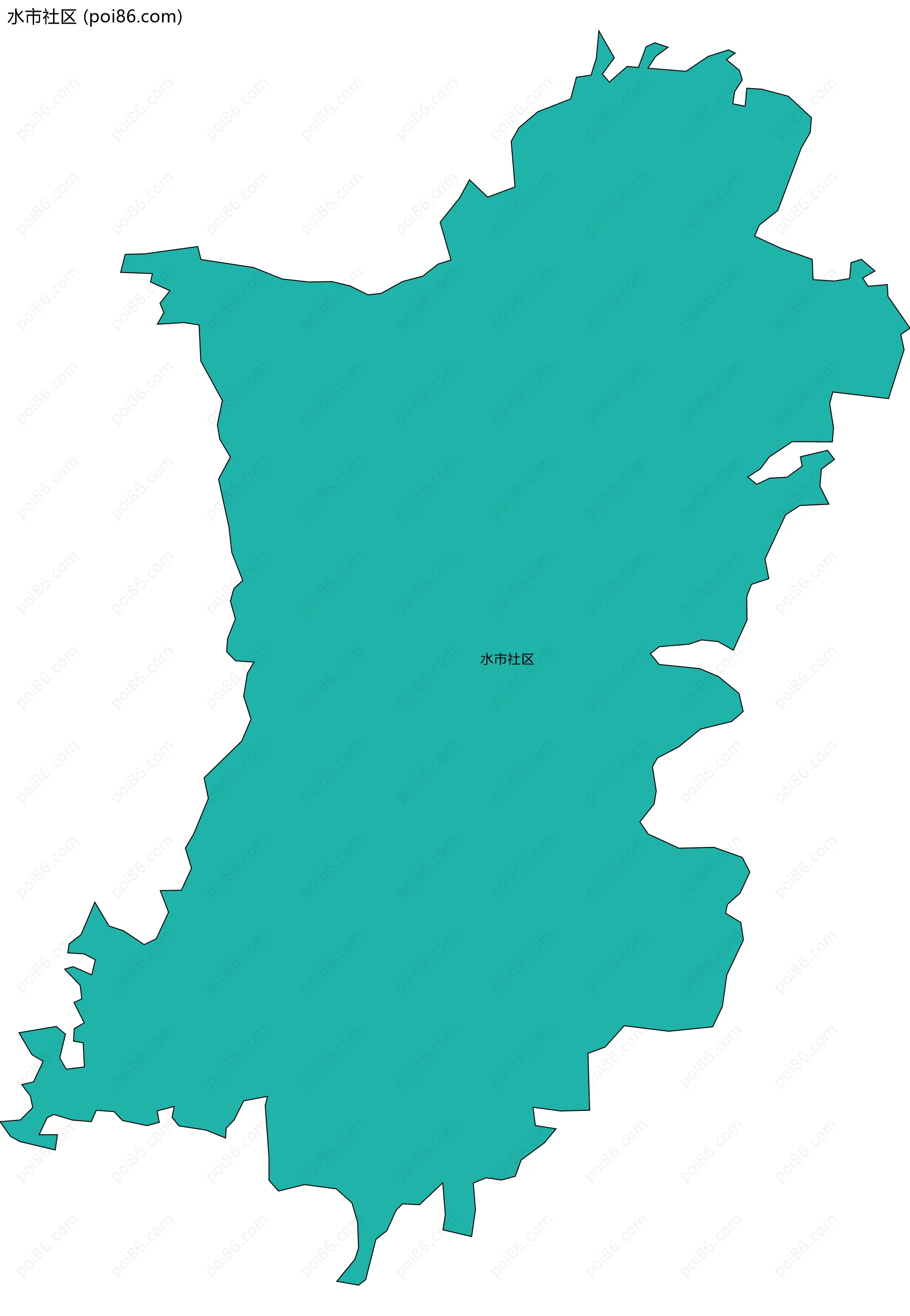 水市社区边界地图
