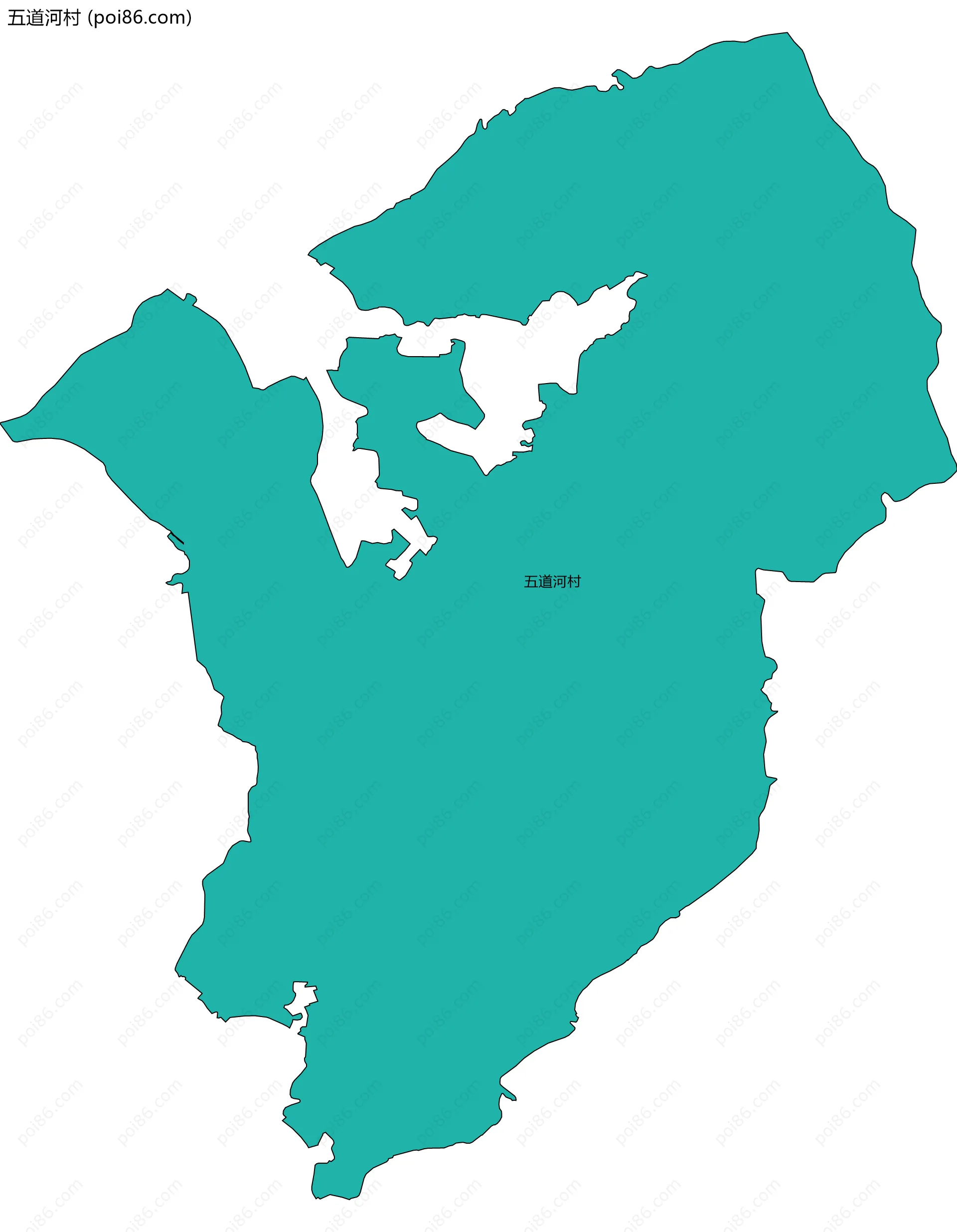 五道河村边界地图
