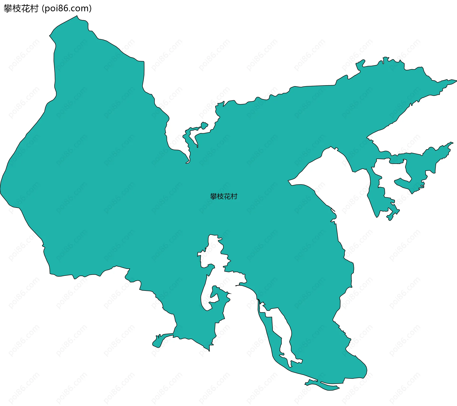 攀枝花村边界地图