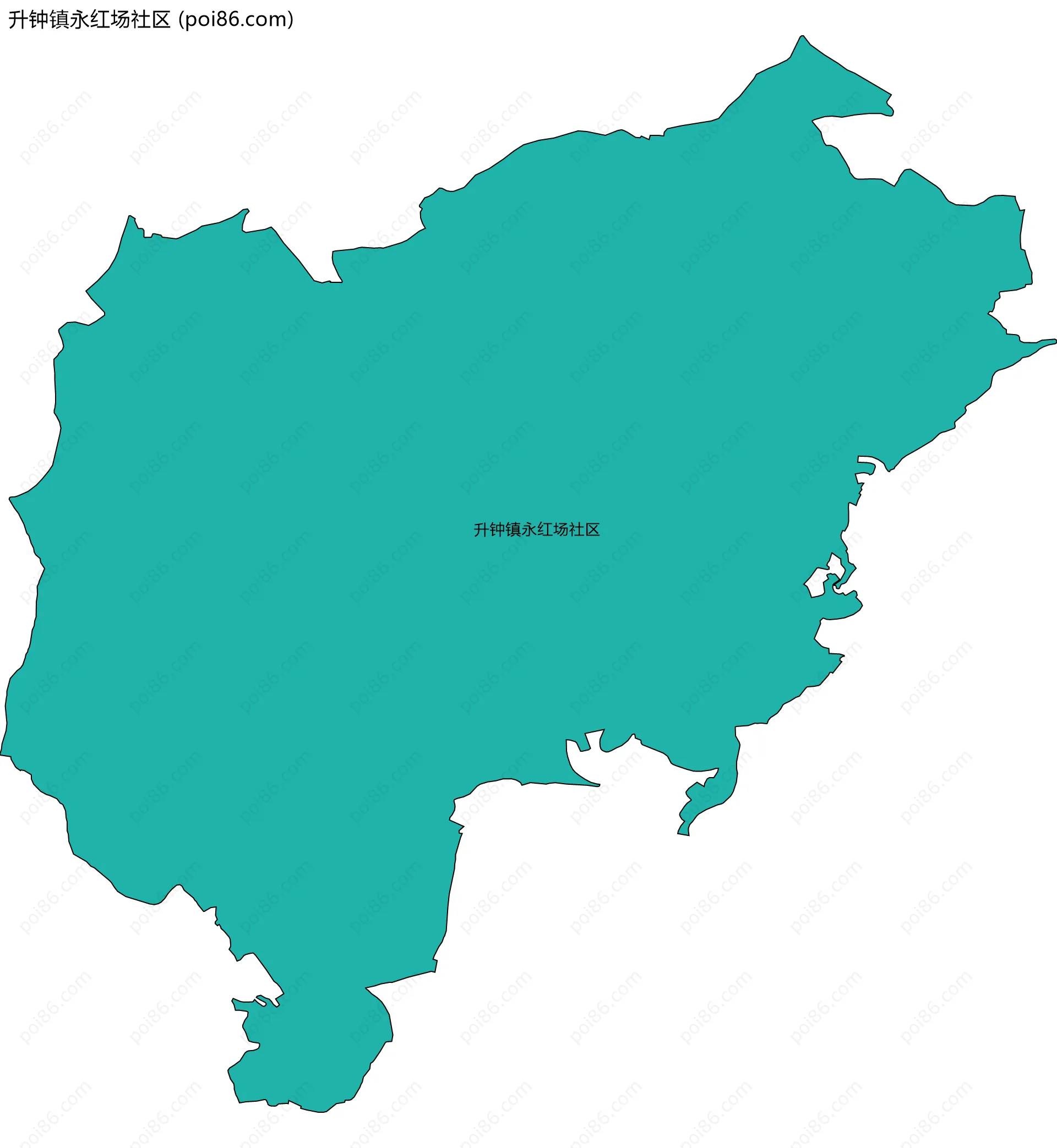 升钟镇永红场社区边界地图