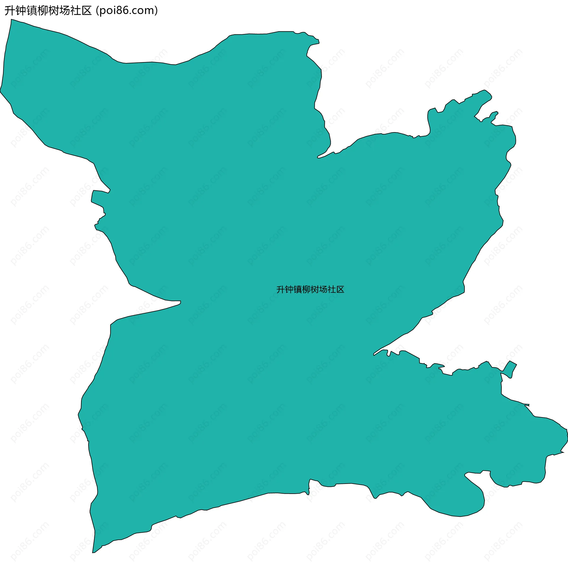 升钟镇柳树场社区边界地图