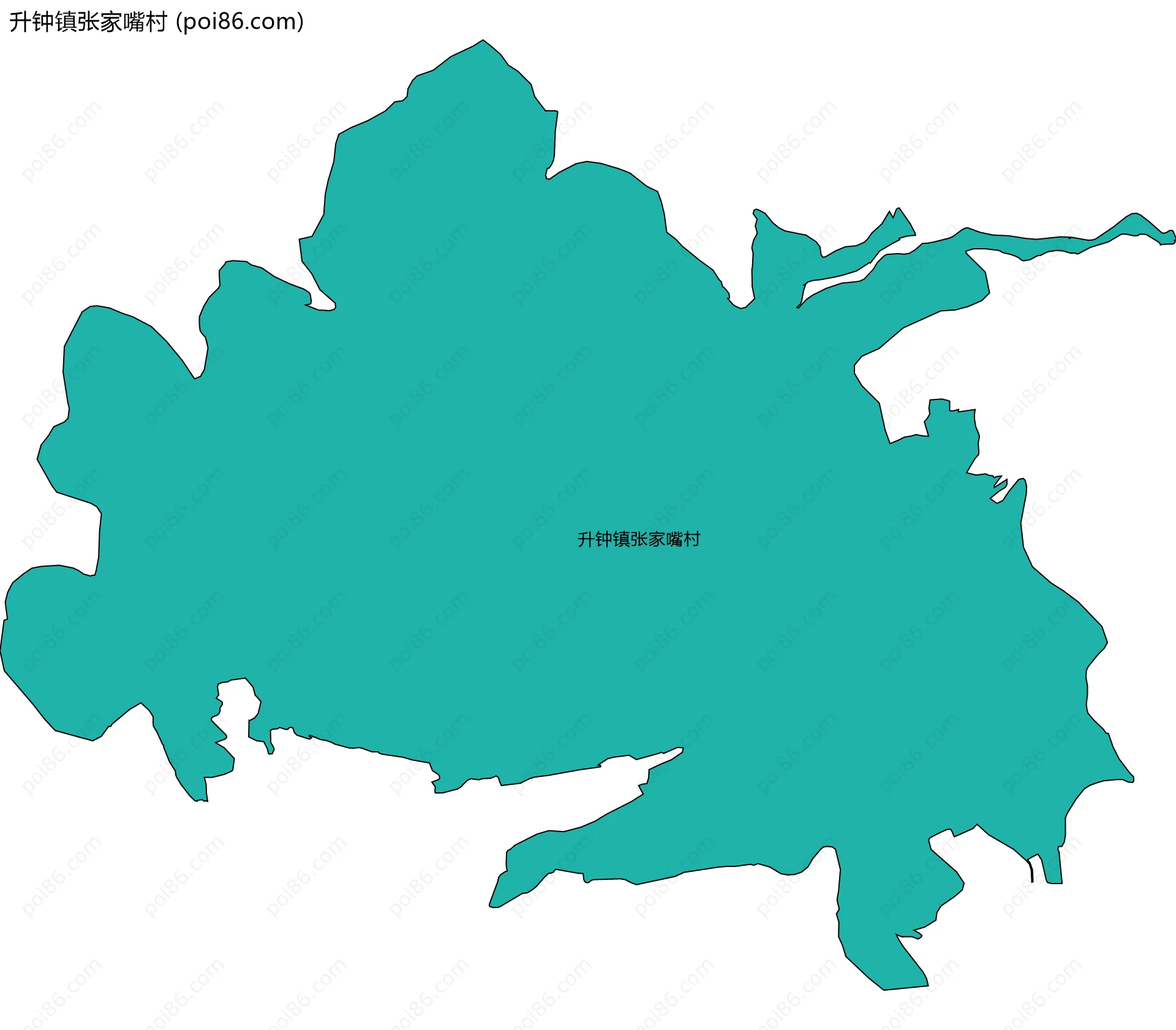 升钟镇张家嘴村边界地图