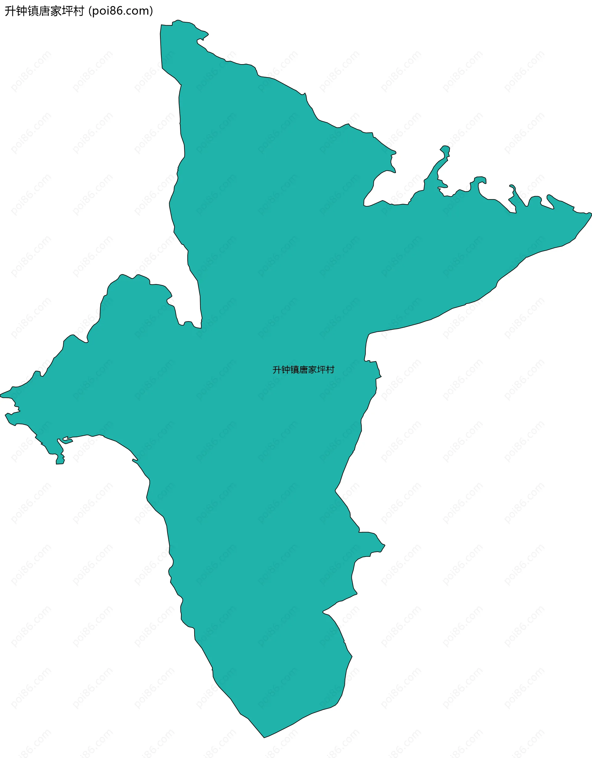 升钟镇唐家坪村边界地图