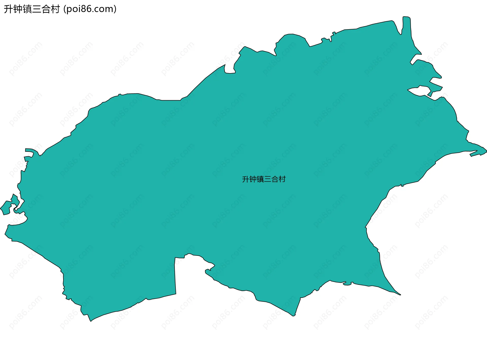 升钟镇三合村边界地图