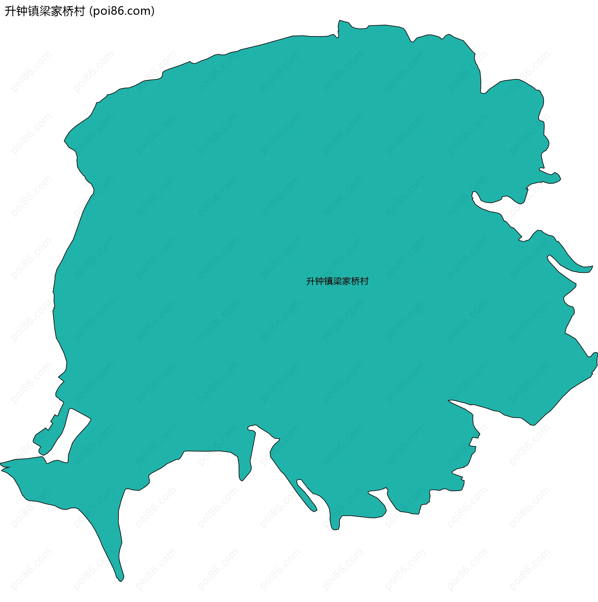 升钟镇梁家桥村边界地图