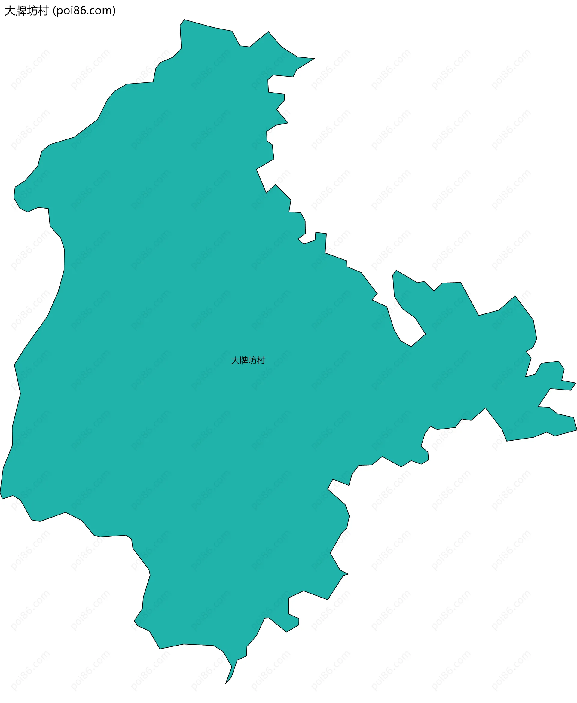 大牌坊村边界地图