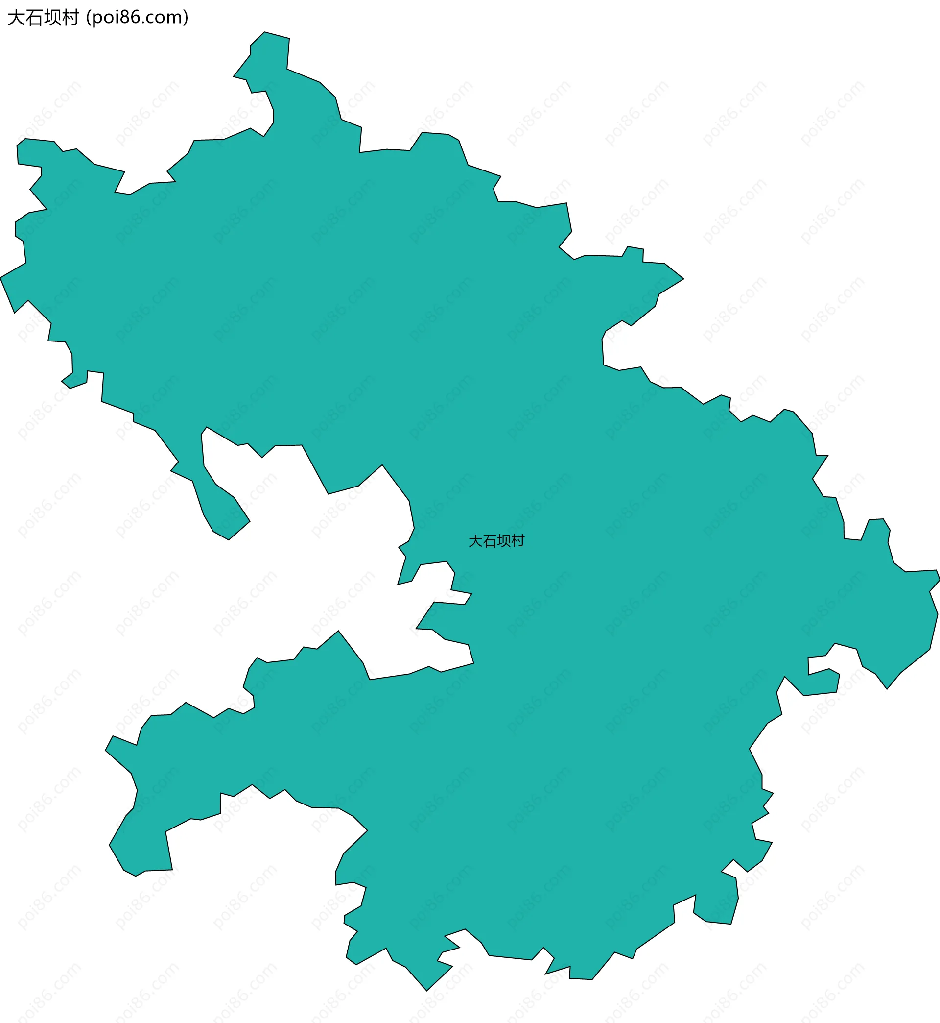 大石坝村边界地图