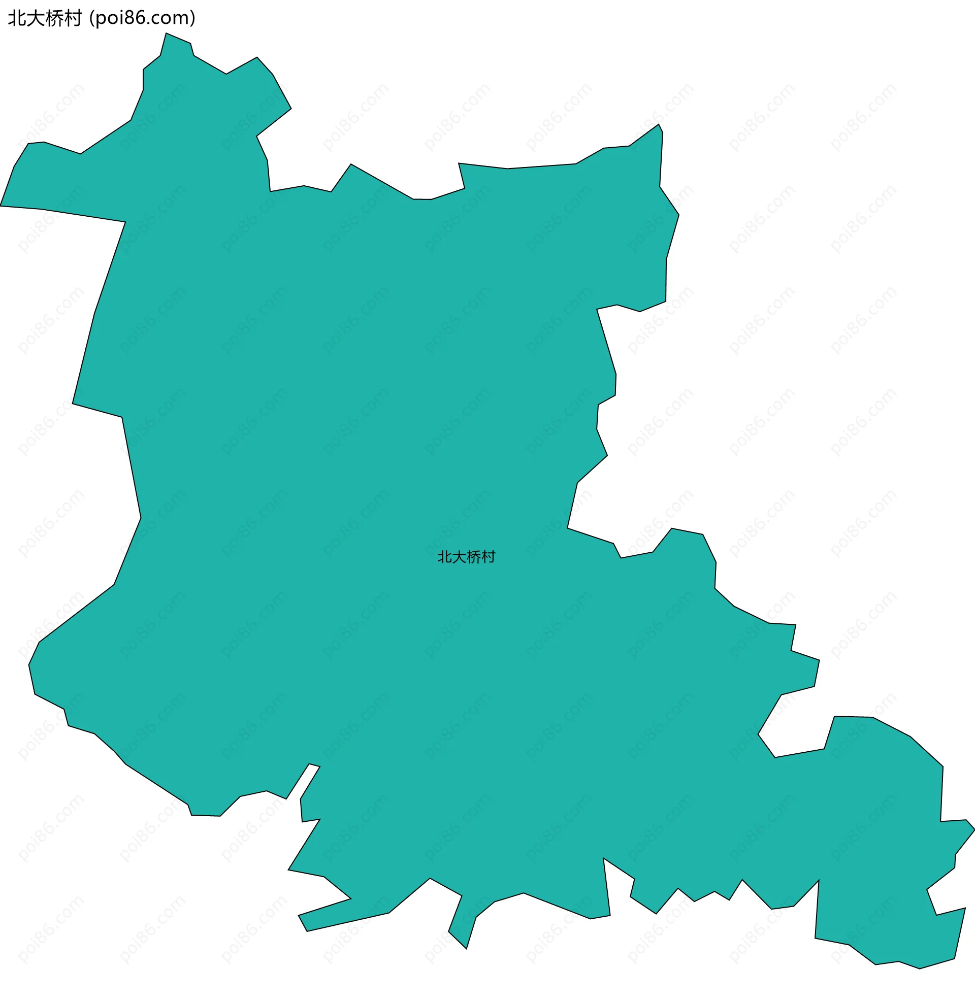 北大桥村边界地图