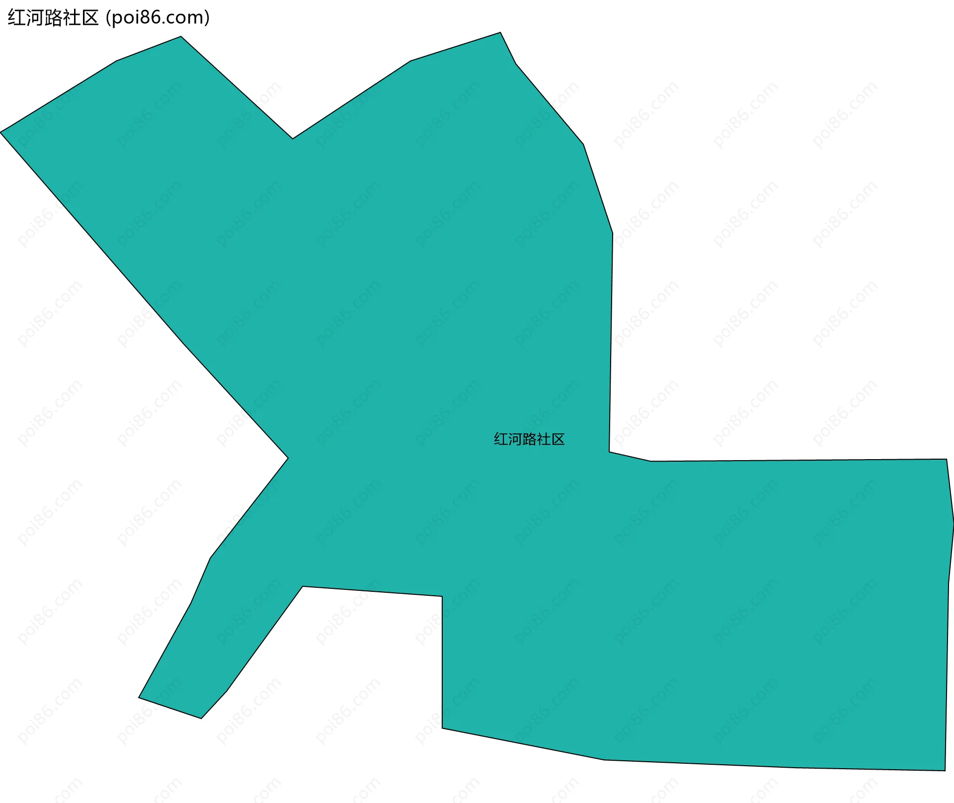 红河路社区边界地图