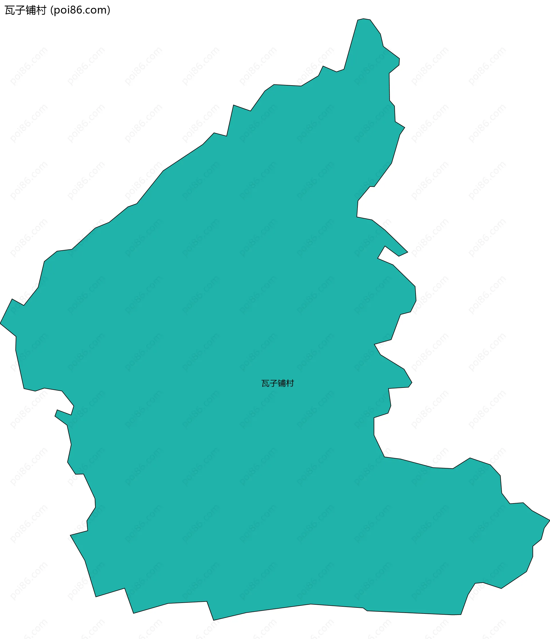 瓦子铺村边界地图