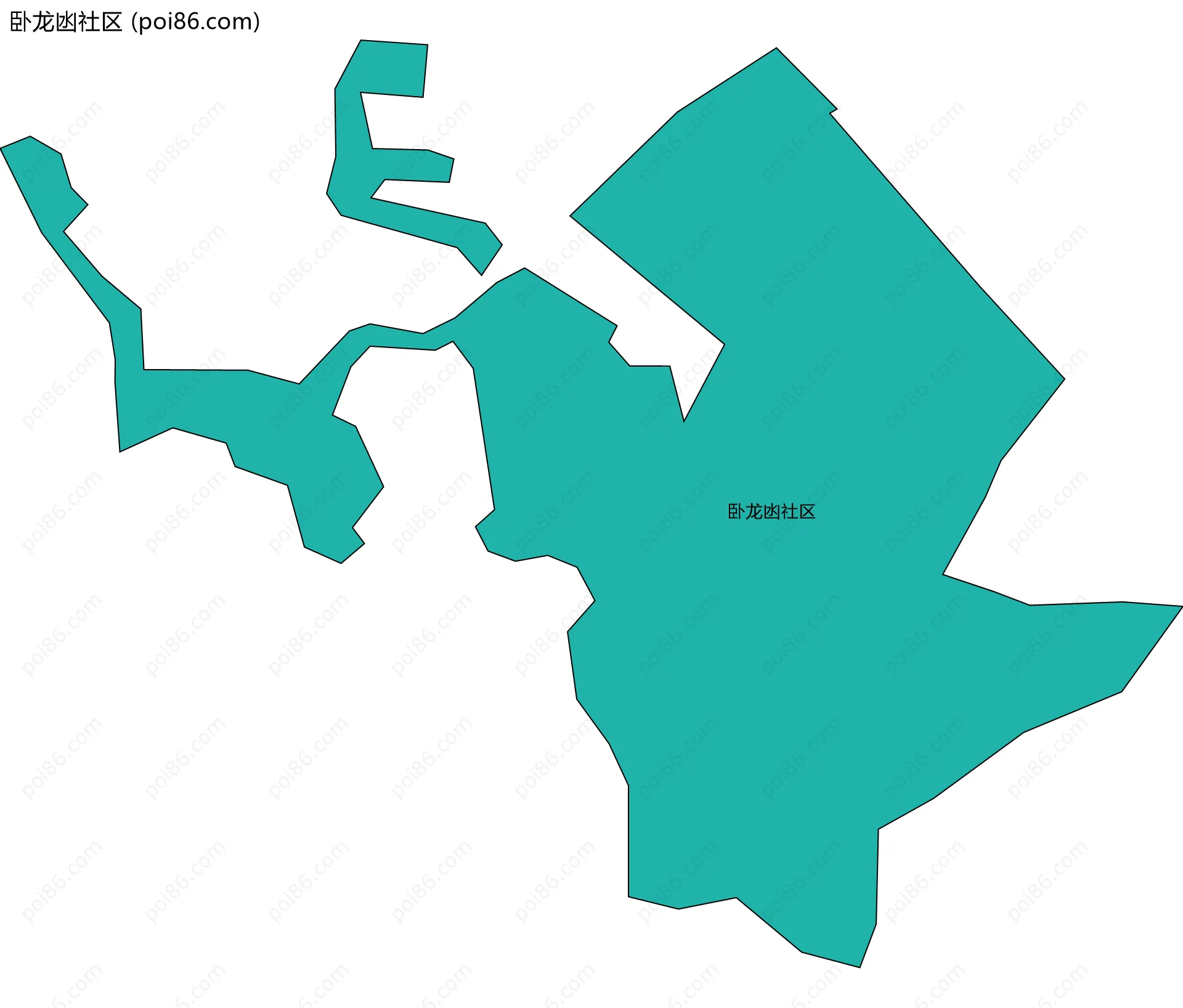 卧龙凼社区边界地图