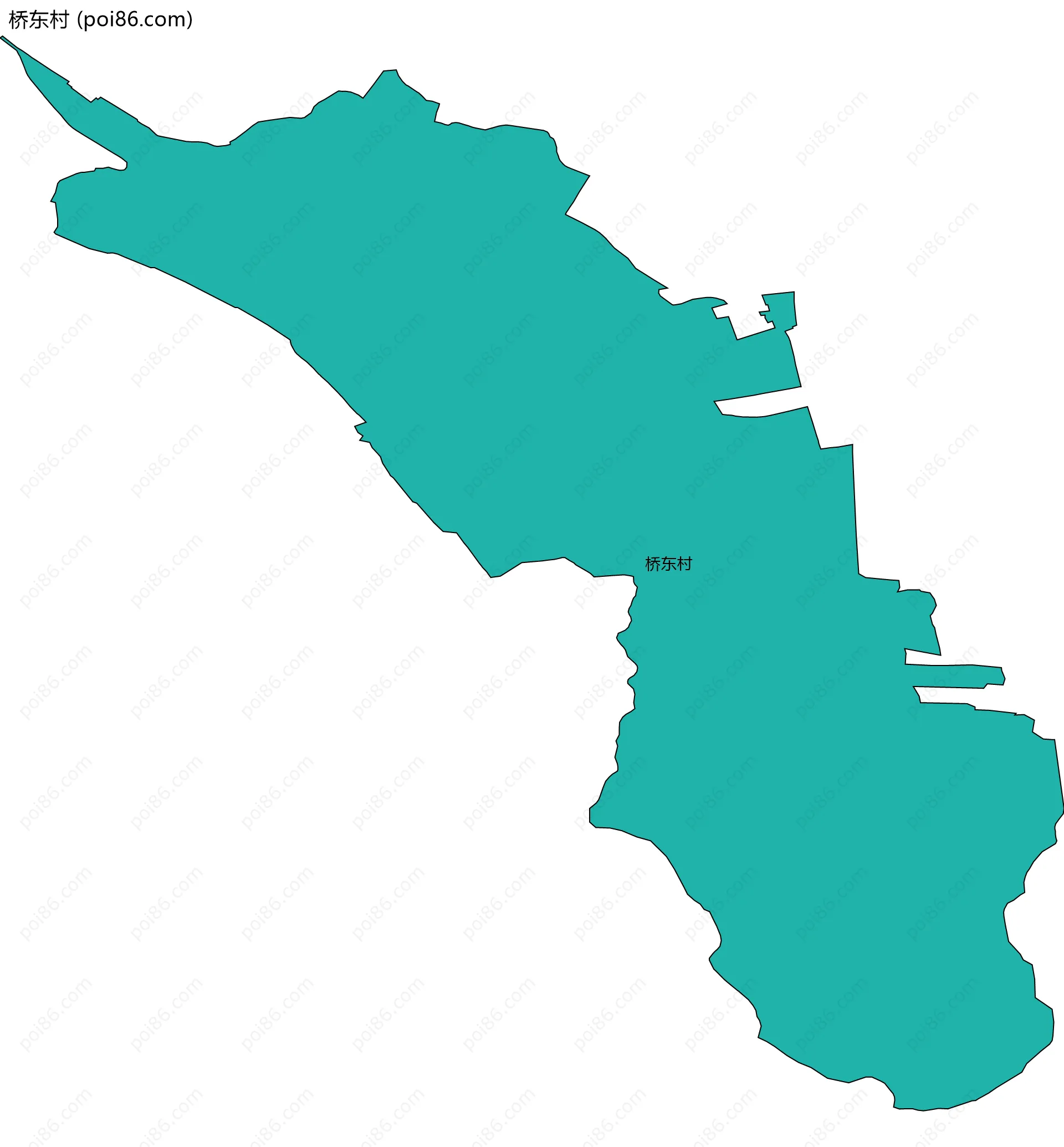 桥东村边界地图