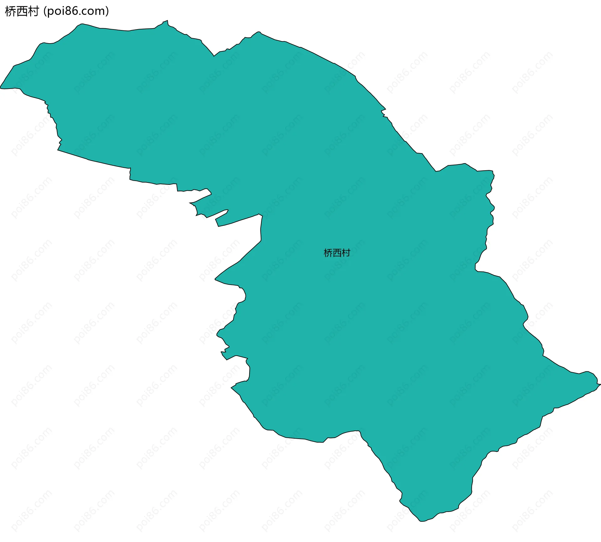 桥西村边界地图