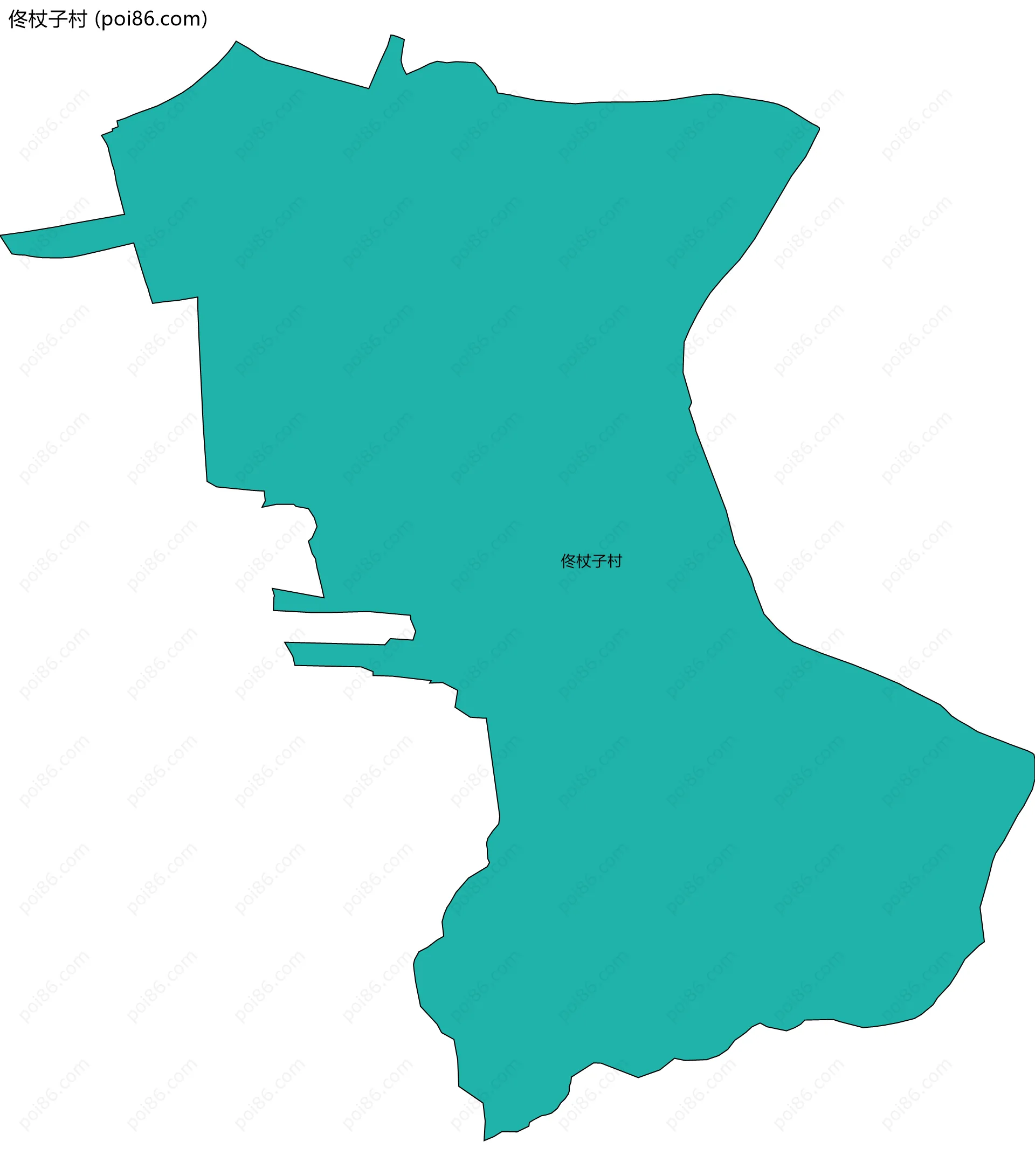 佟杖子村边界地图