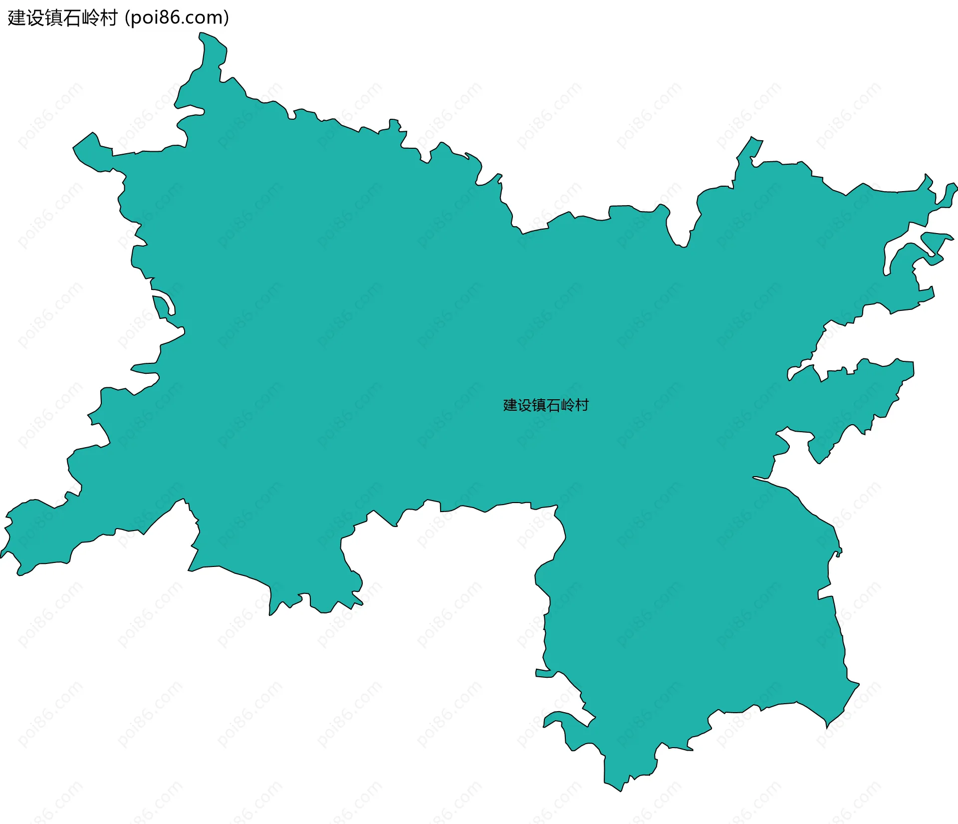 建设镇石岭村边界地图