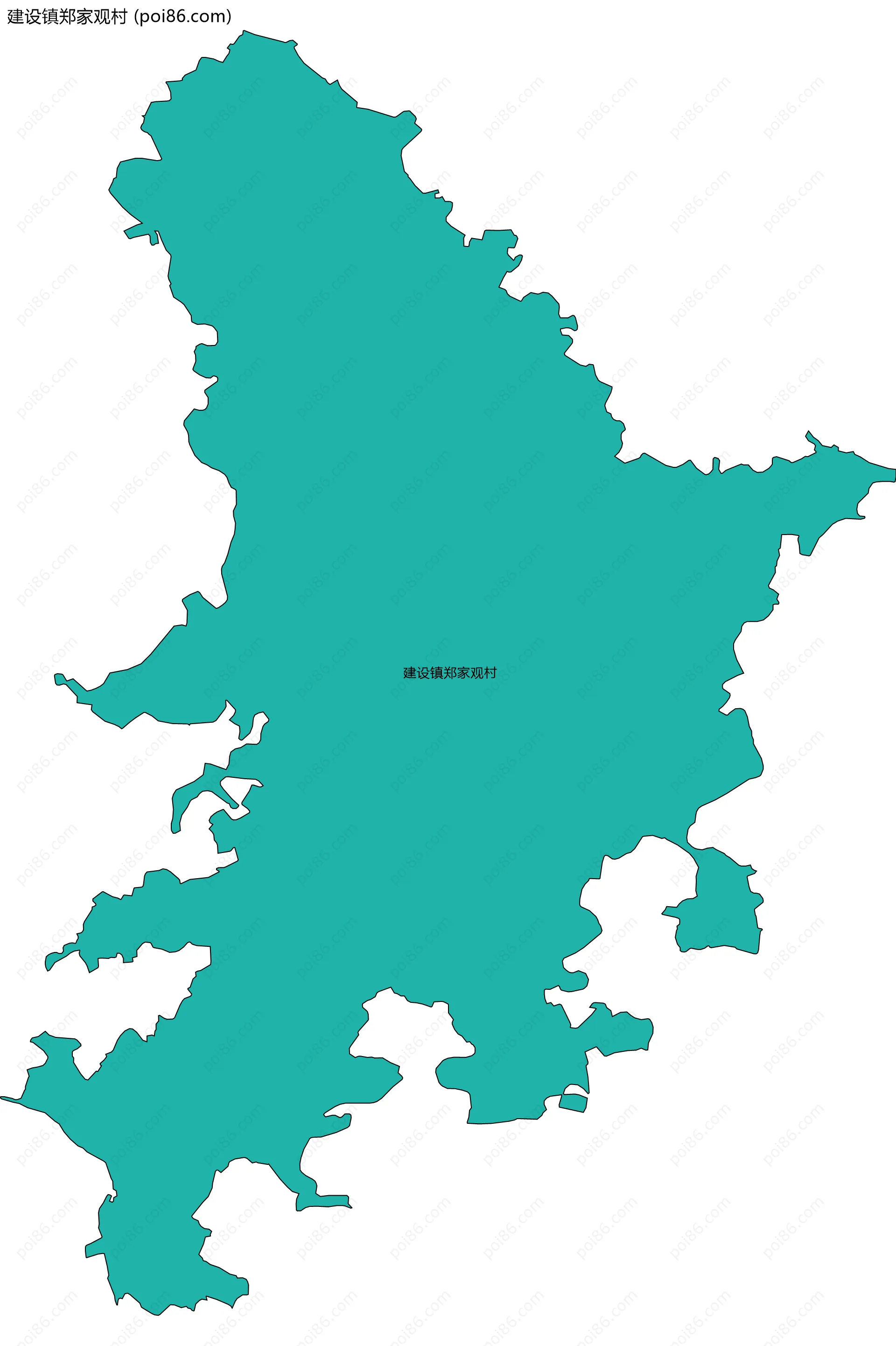 建设镇郑家观村边界地图
