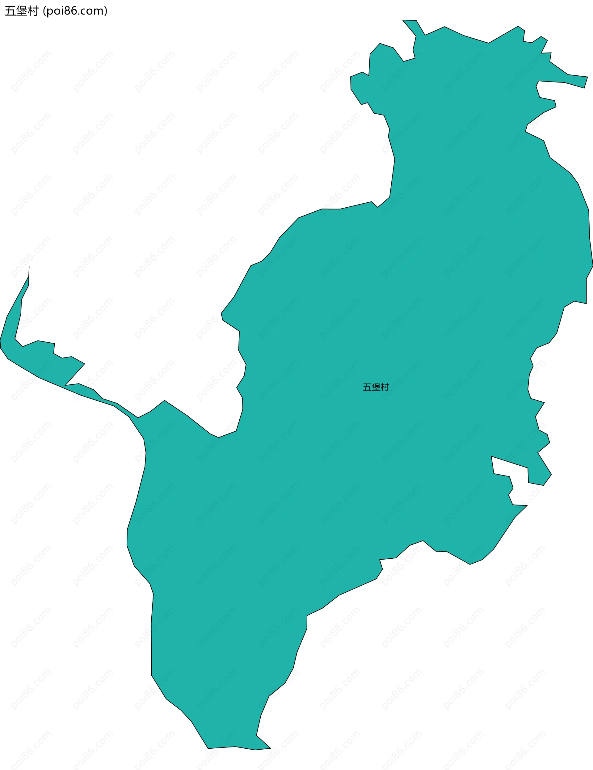 五堡村边界地图
