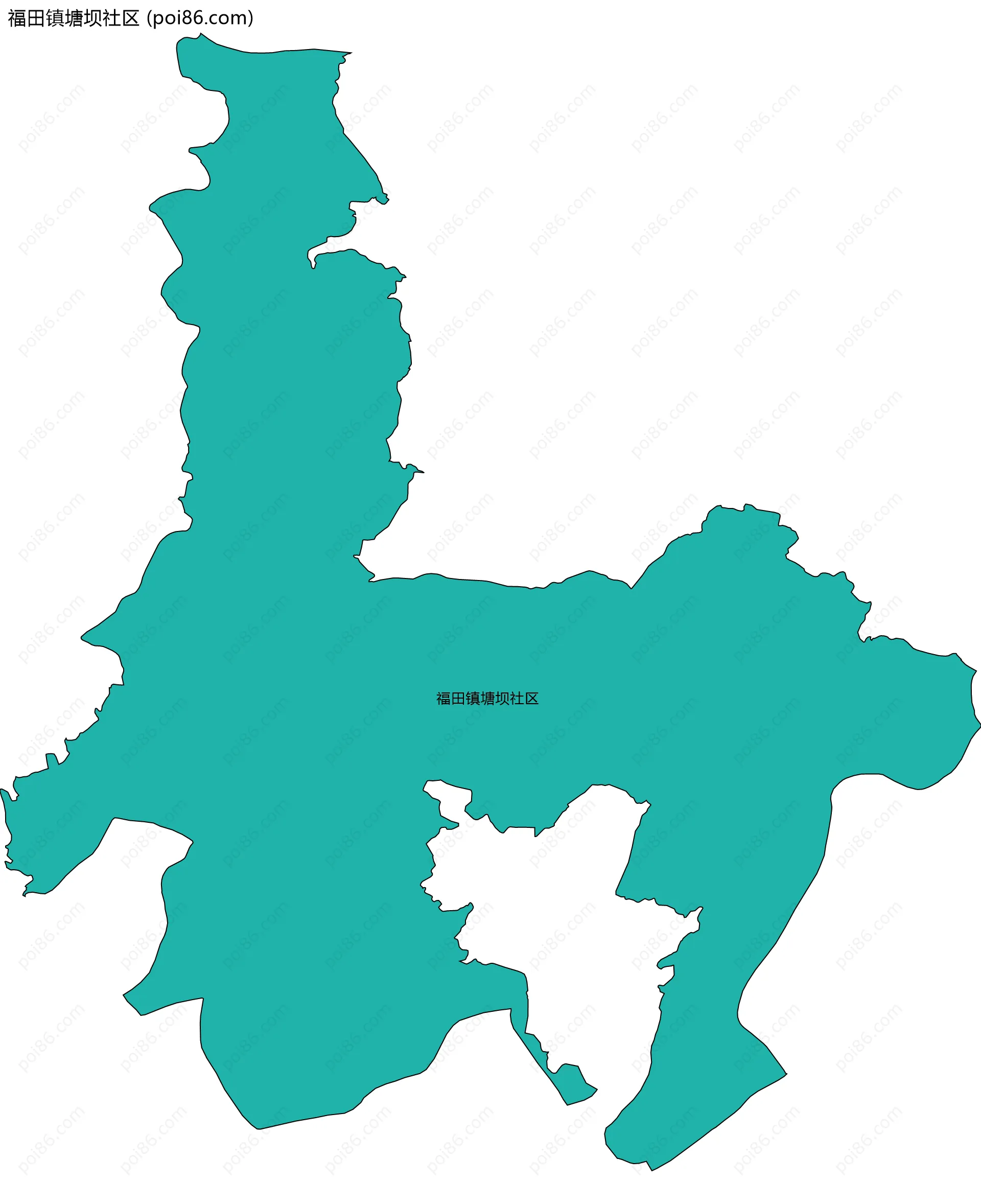 福田镇塘坝社区边界地图