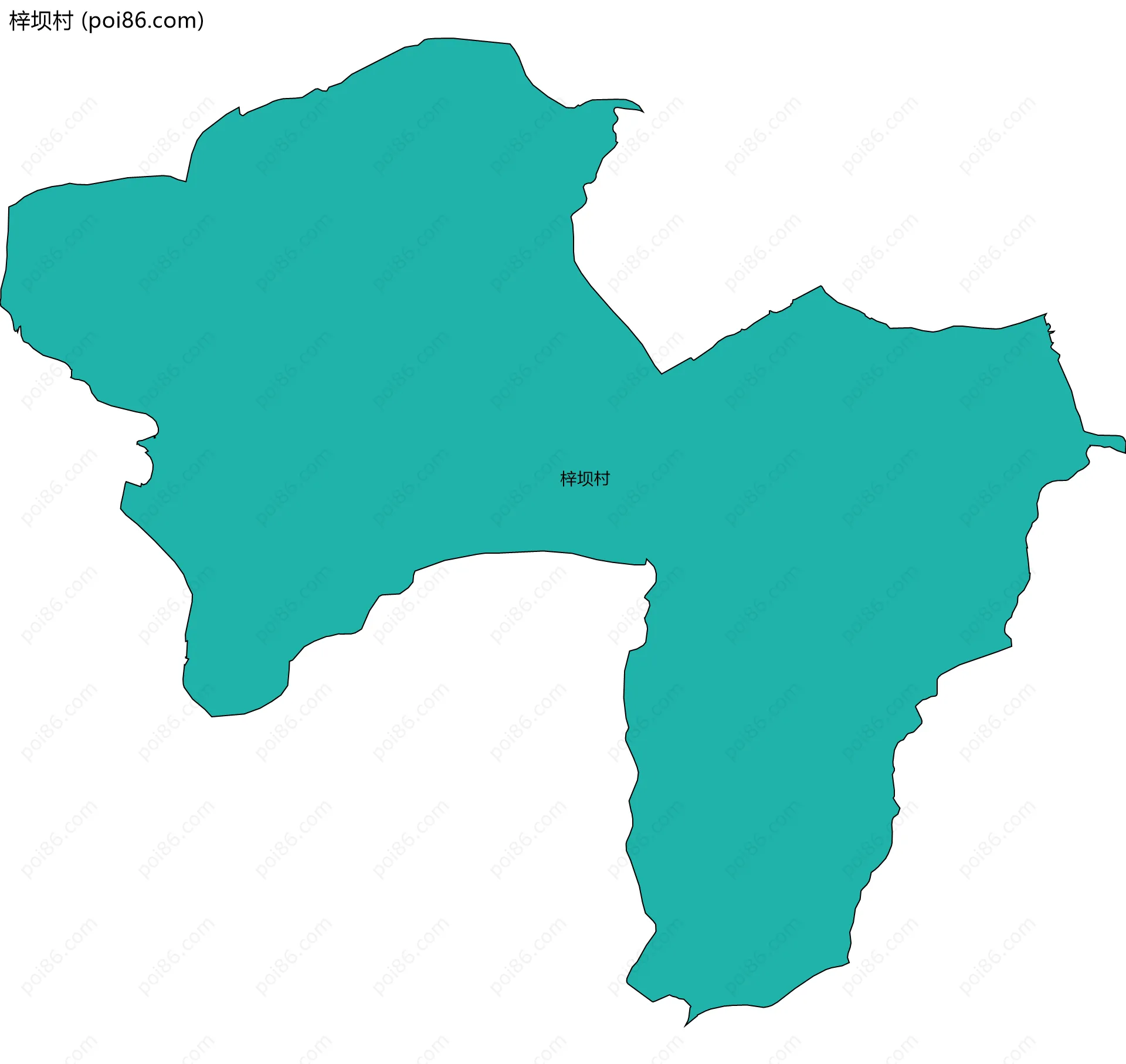 梓坝村边界地图