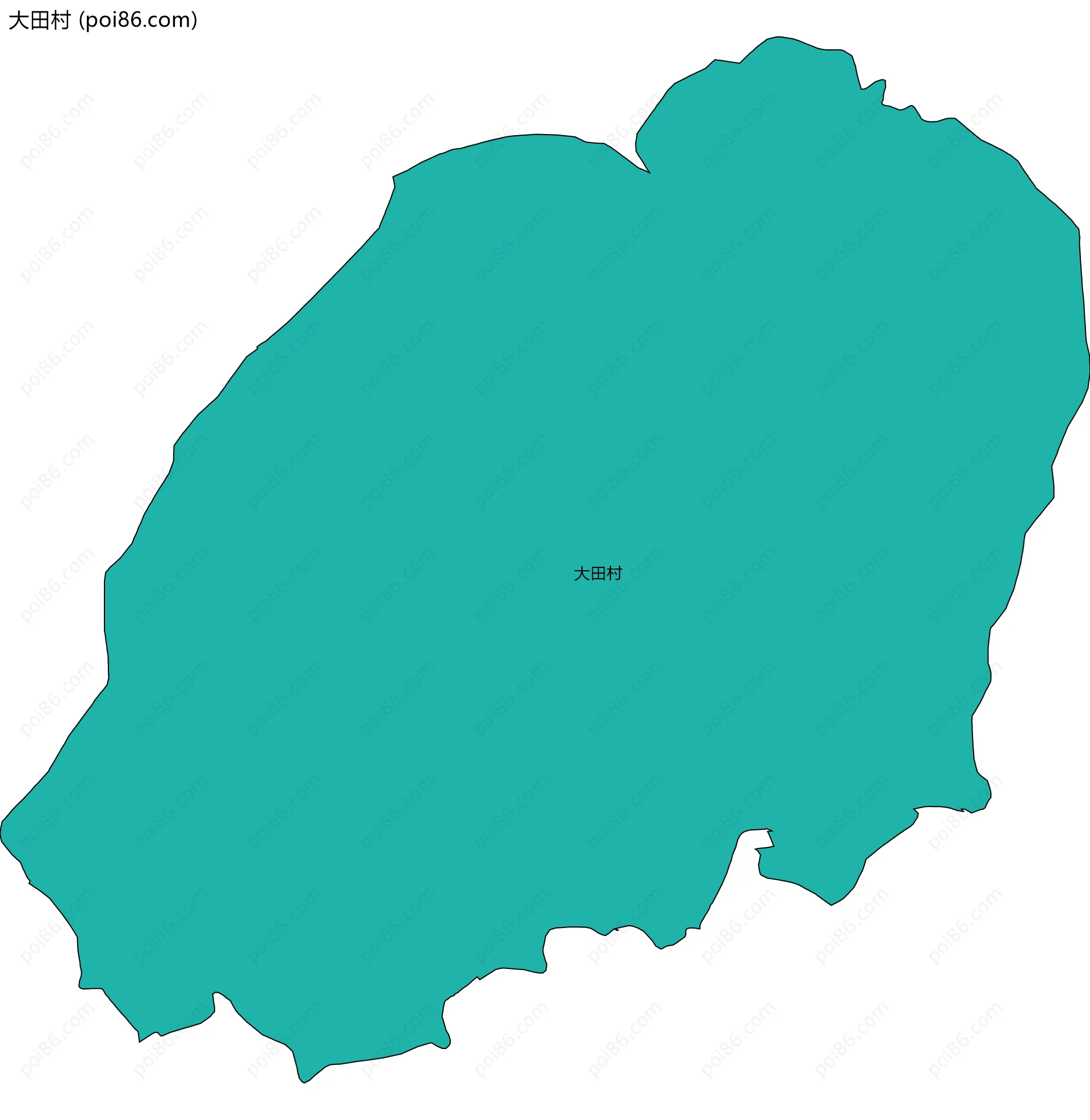 大田村边界地图