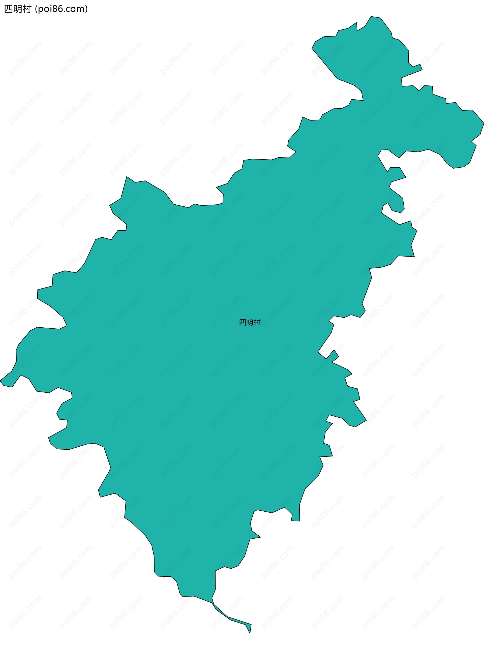 四明村边界地图