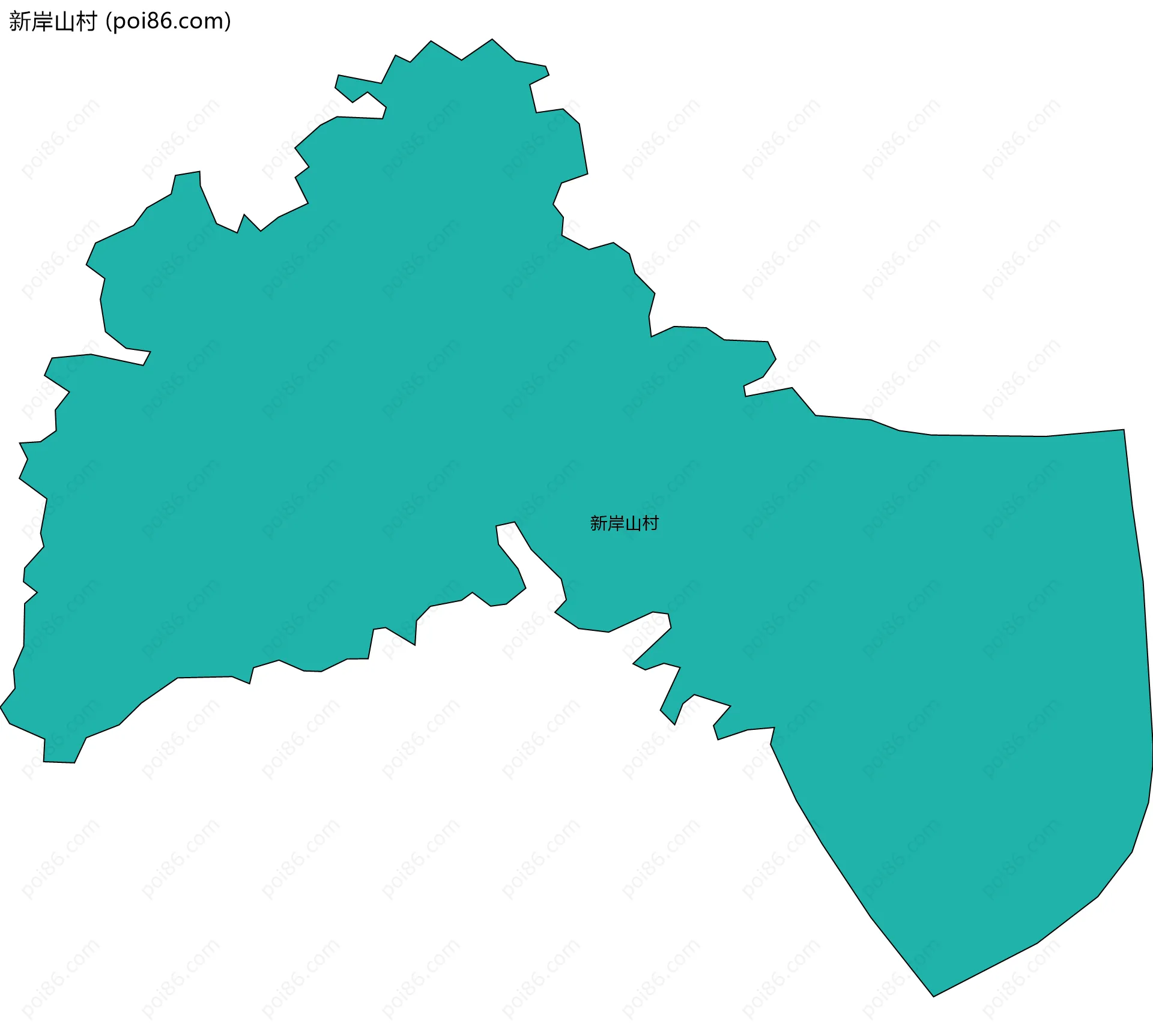 新岸山村边界地图