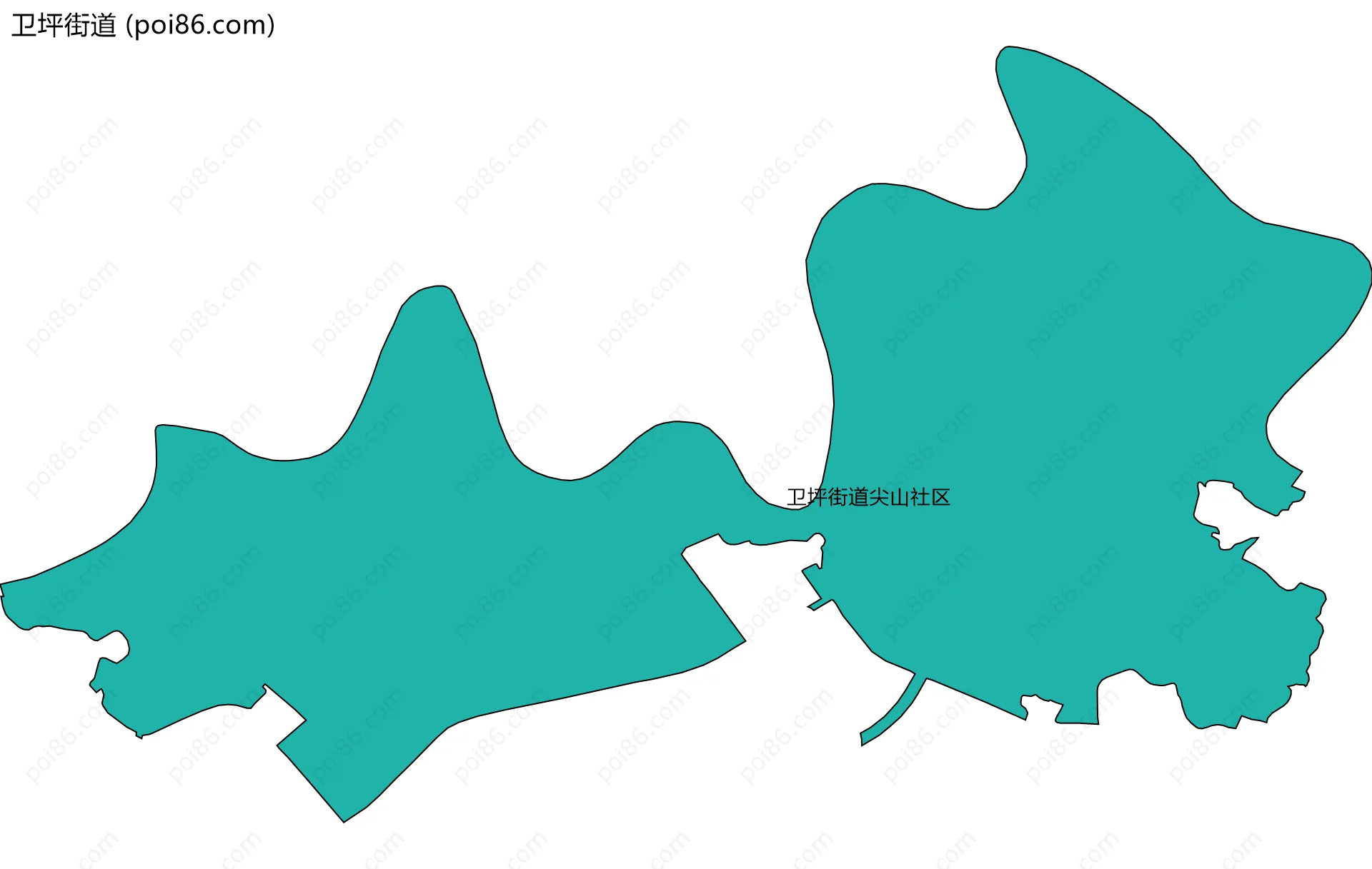卫坪街道边界地图(五级行政区划)