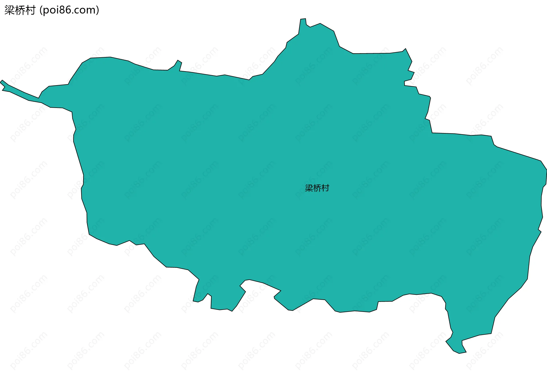 梁桥村边界地图