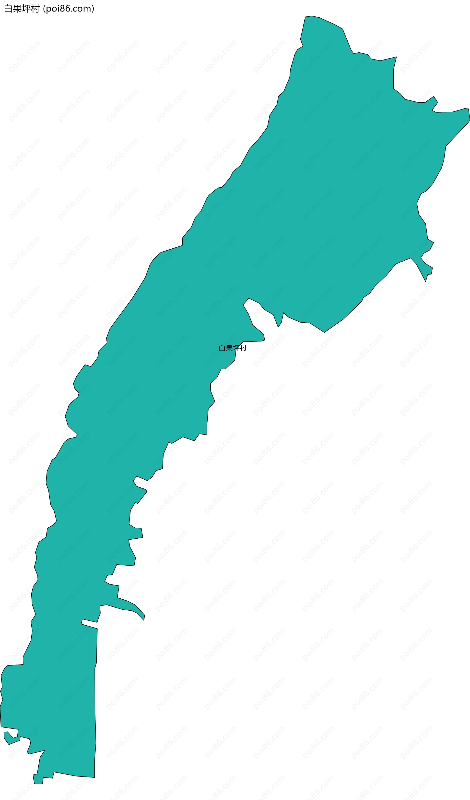 白果坪村边界地图