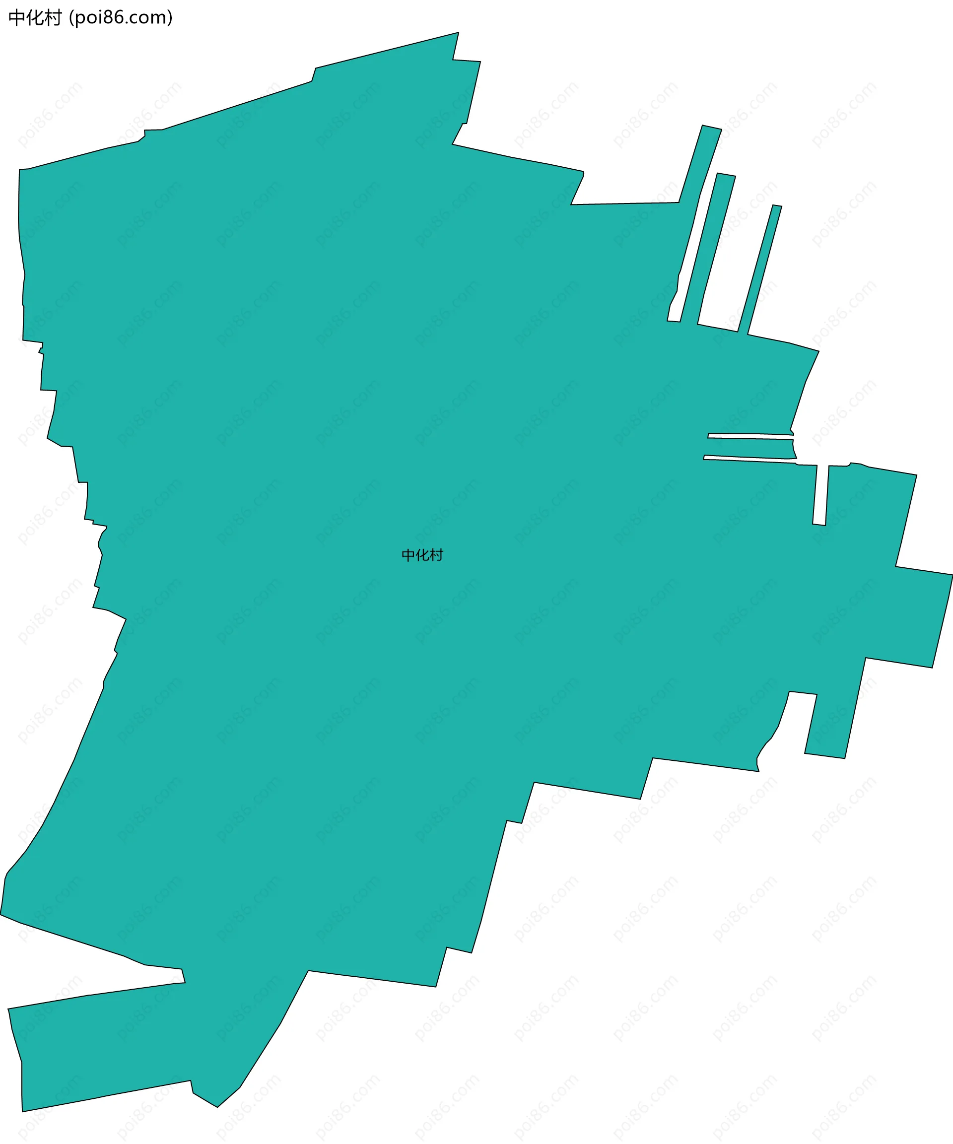 中化村边界地图