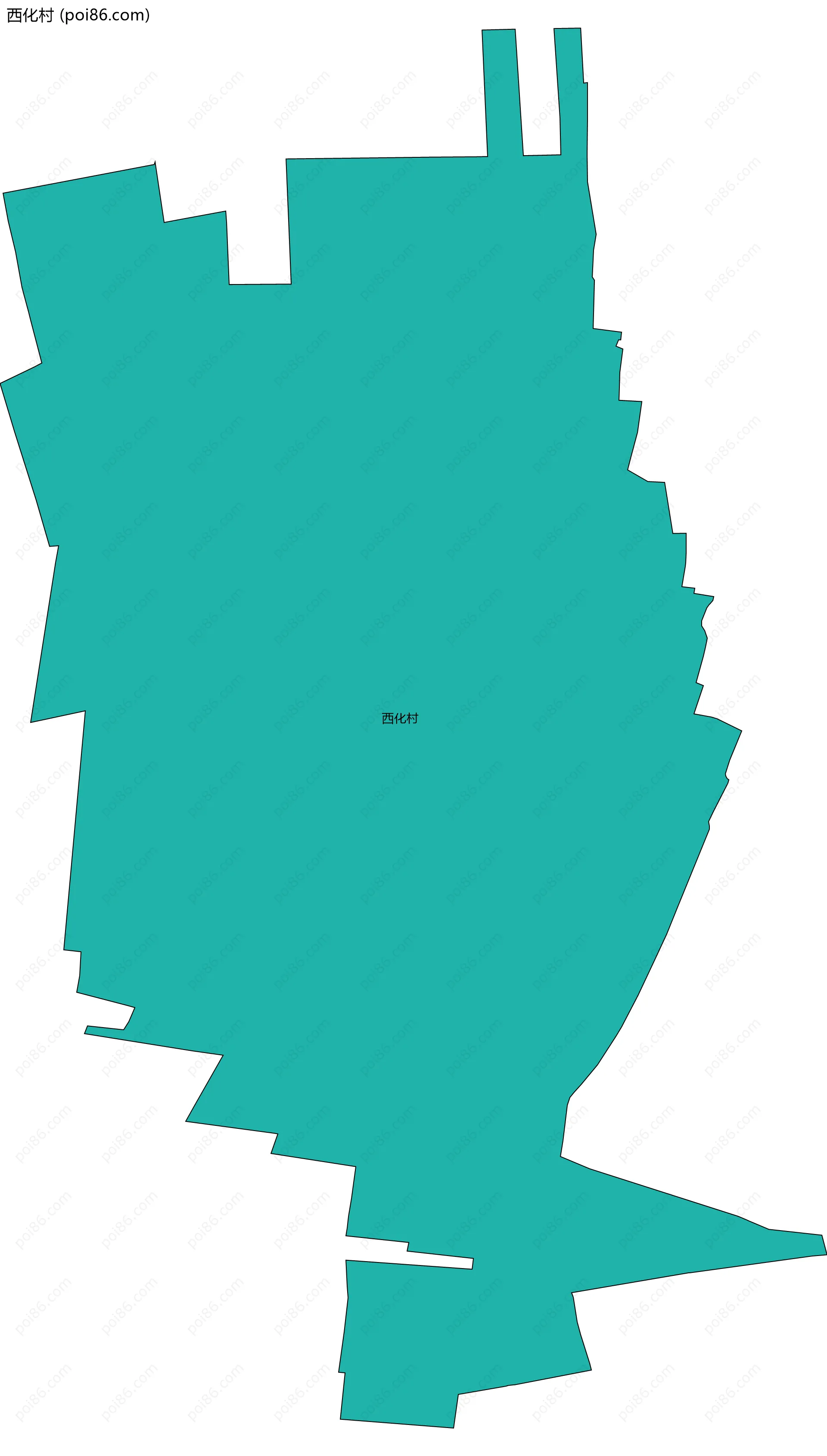 西化村边界地图